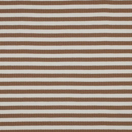 Breit Rib Jersey gestreift - zimt