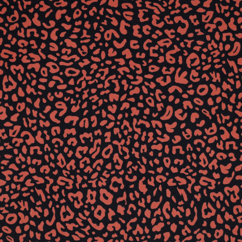 Fein Cord Leo Print navy