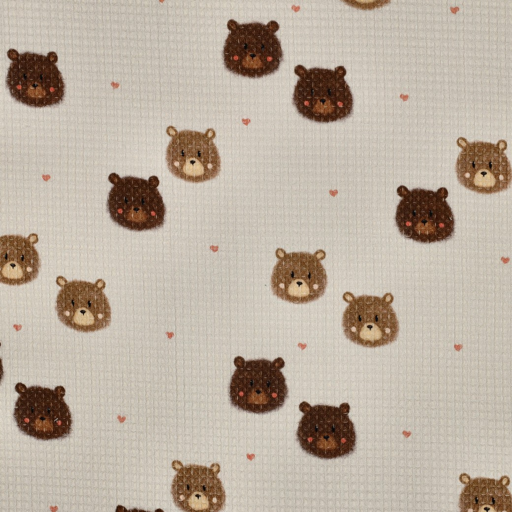 Baumwoll Waffelstrick Bären