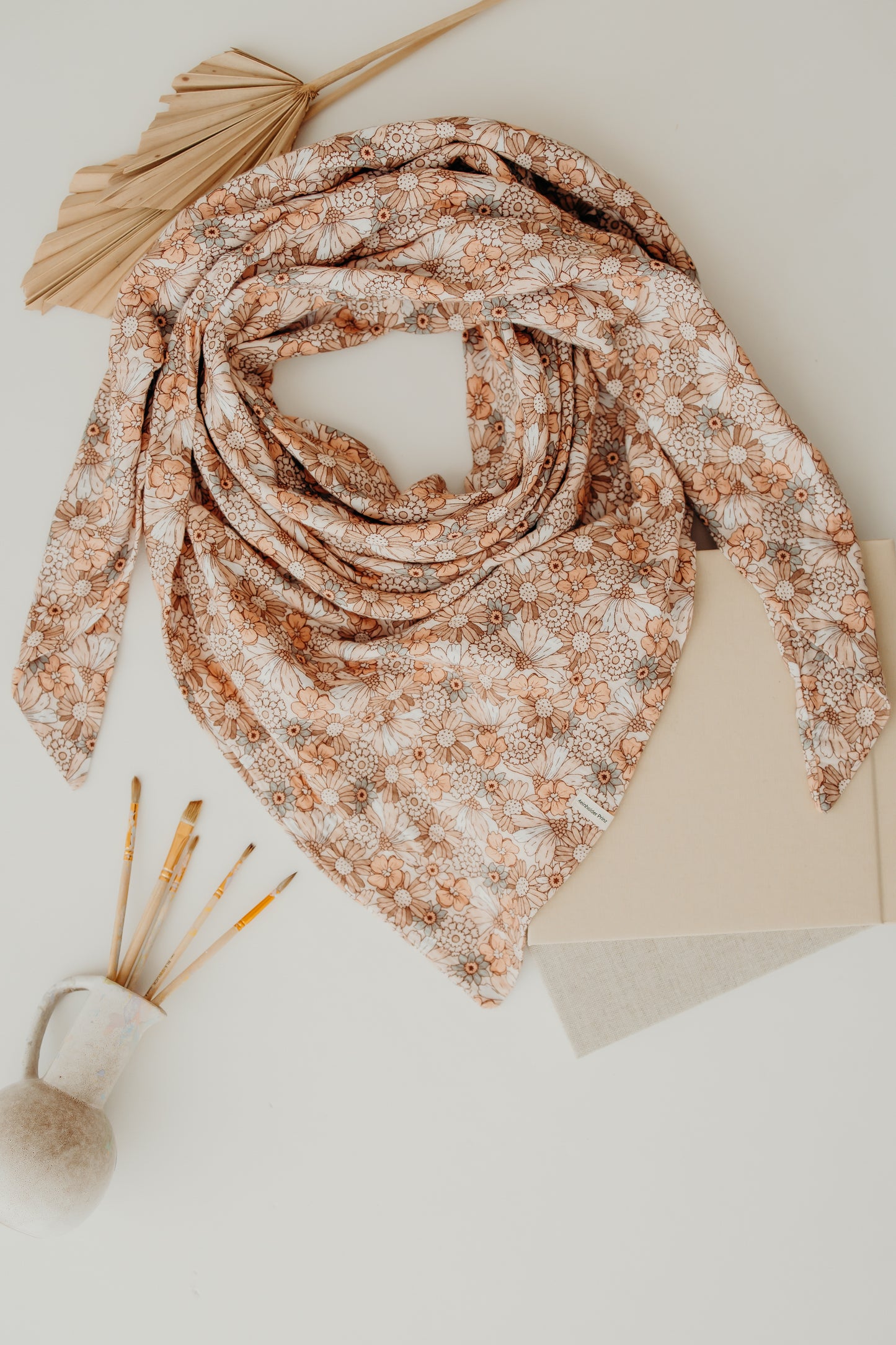 Musselin rosa/peach Blümchem