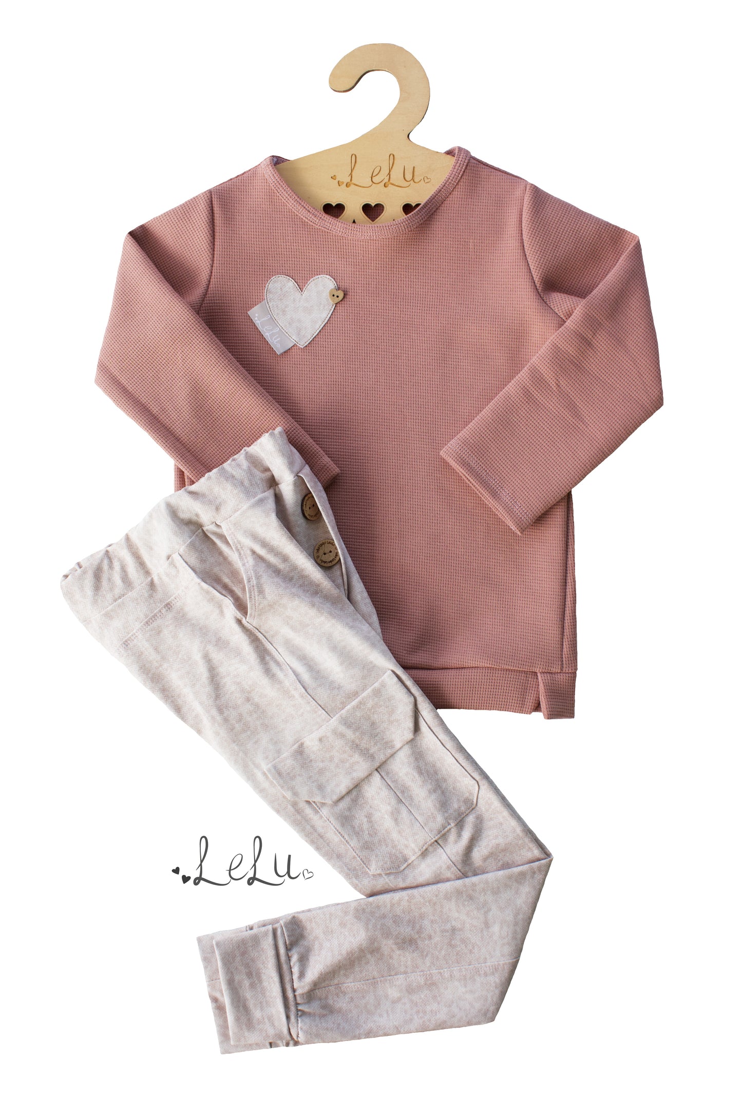 Waffelstrick Jersey clay pink