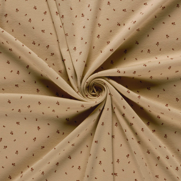 Zarte Blümchen natural - Rib Jersey
