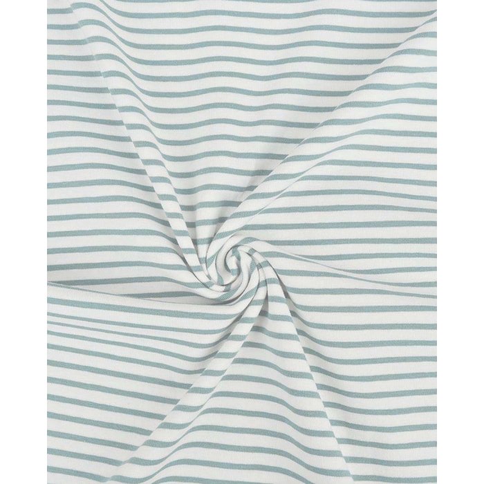 Jersey dusty green-weiß gestreift
