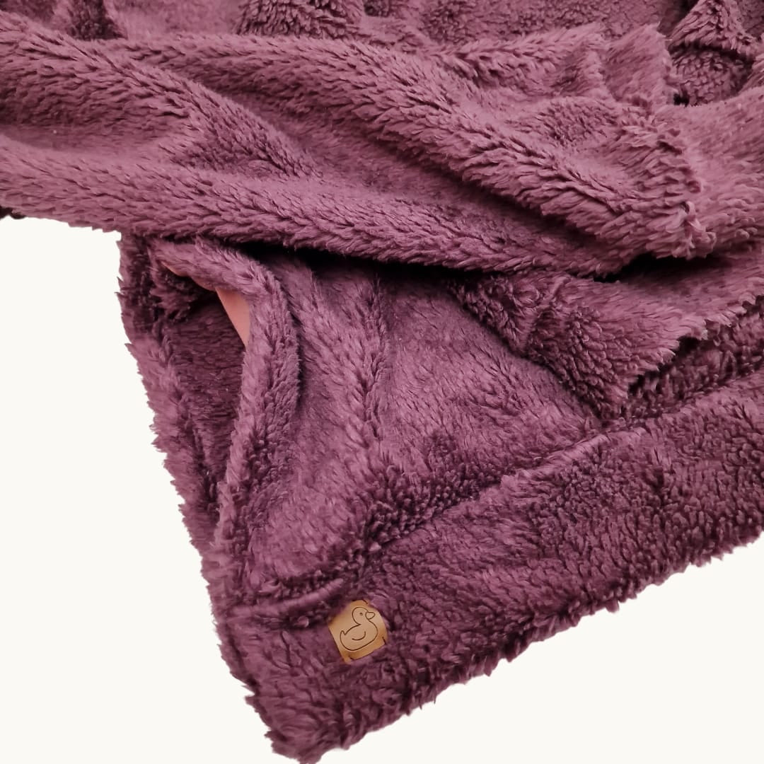 Teddy Baumwollstoff cassis