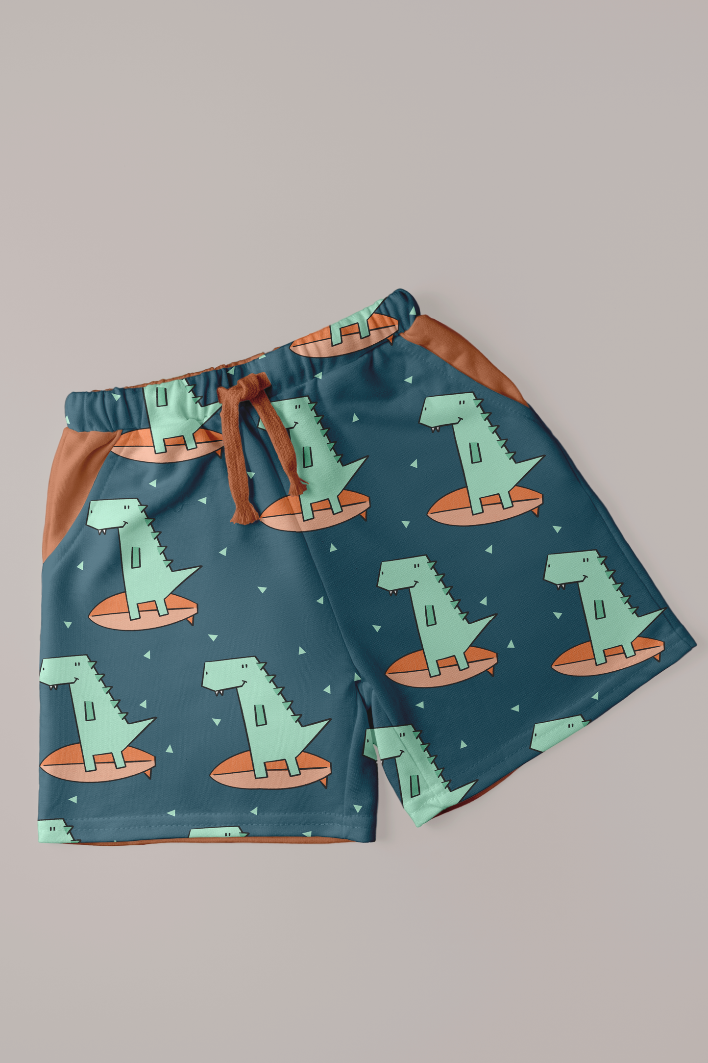 Dino auf Surfbrett blau - Lycra