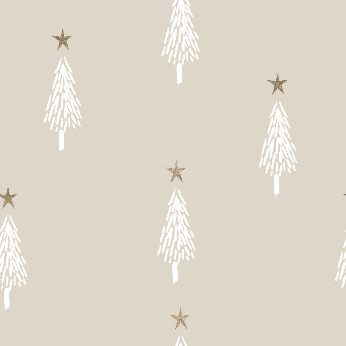 Tannenbäume beige - Weihnachten - French Terry