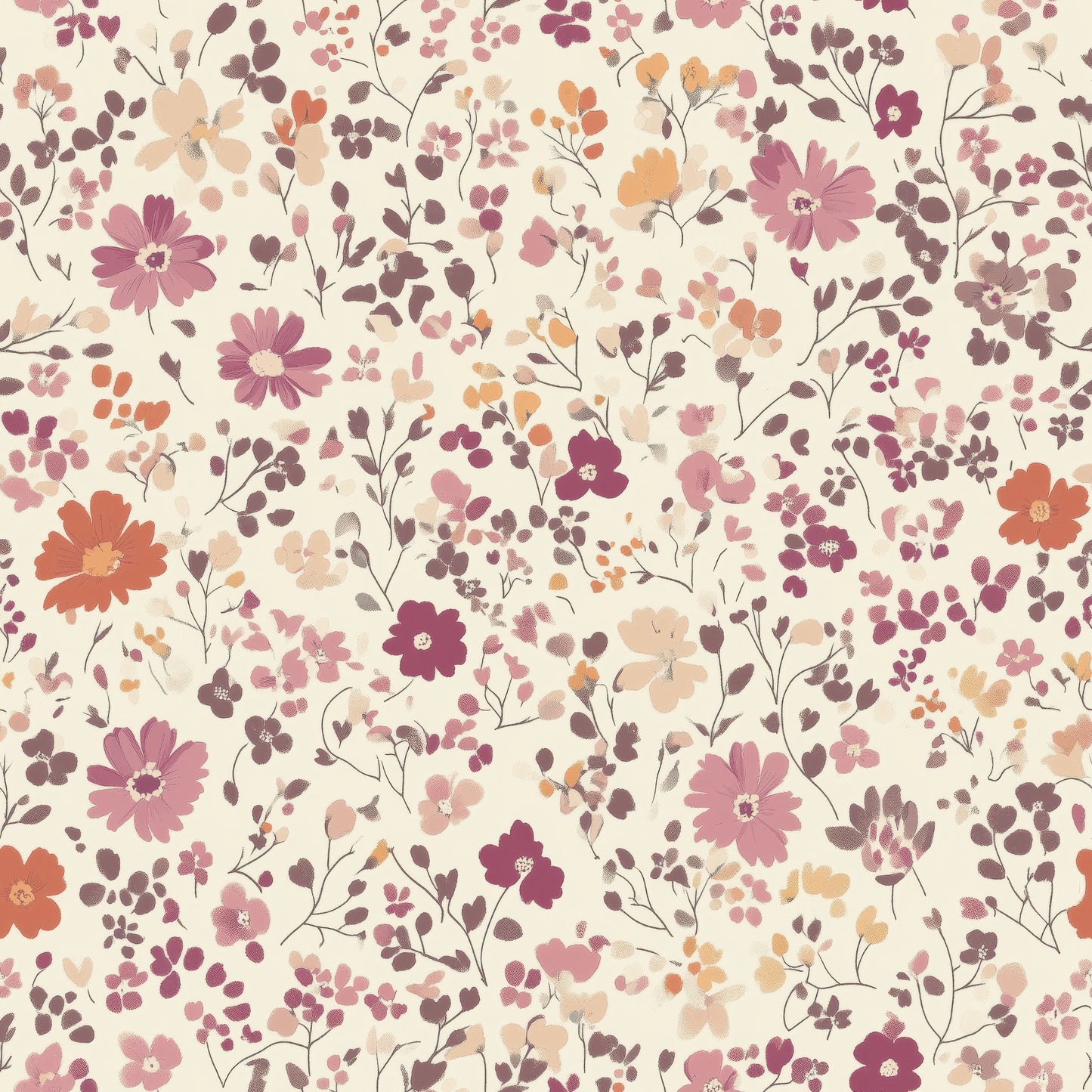 pink and mauve Blümchen - Rib Jersey