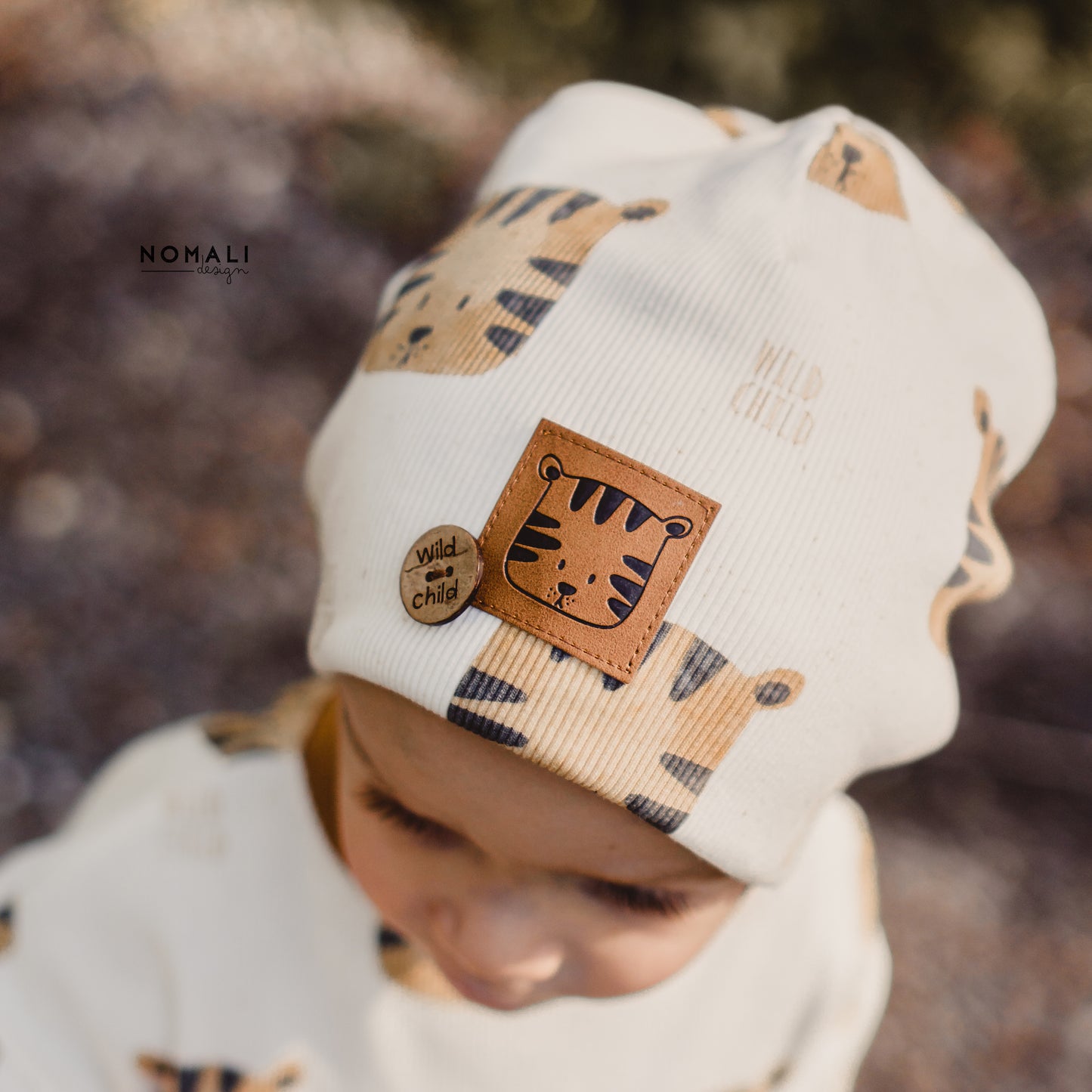 Tiger Kopf - Kunstleder Label