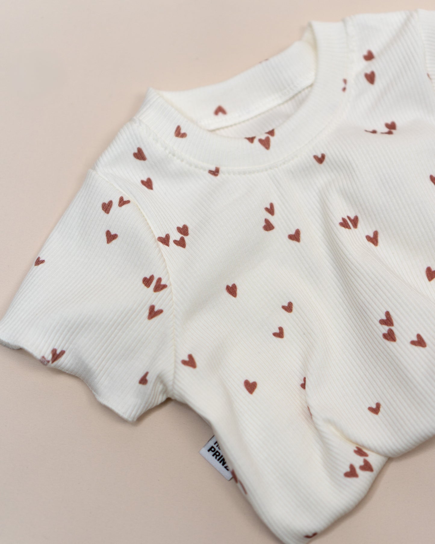 Shirt Rib - Herzen creme - Mädchen