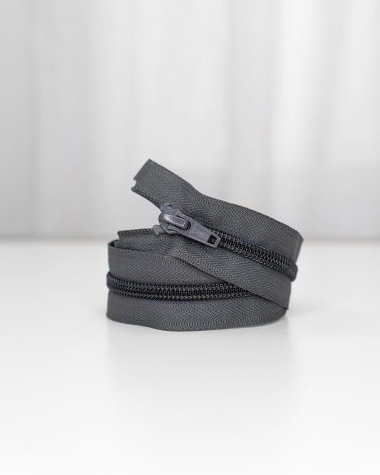 Reißverschluss dunkelgrau - teilbar