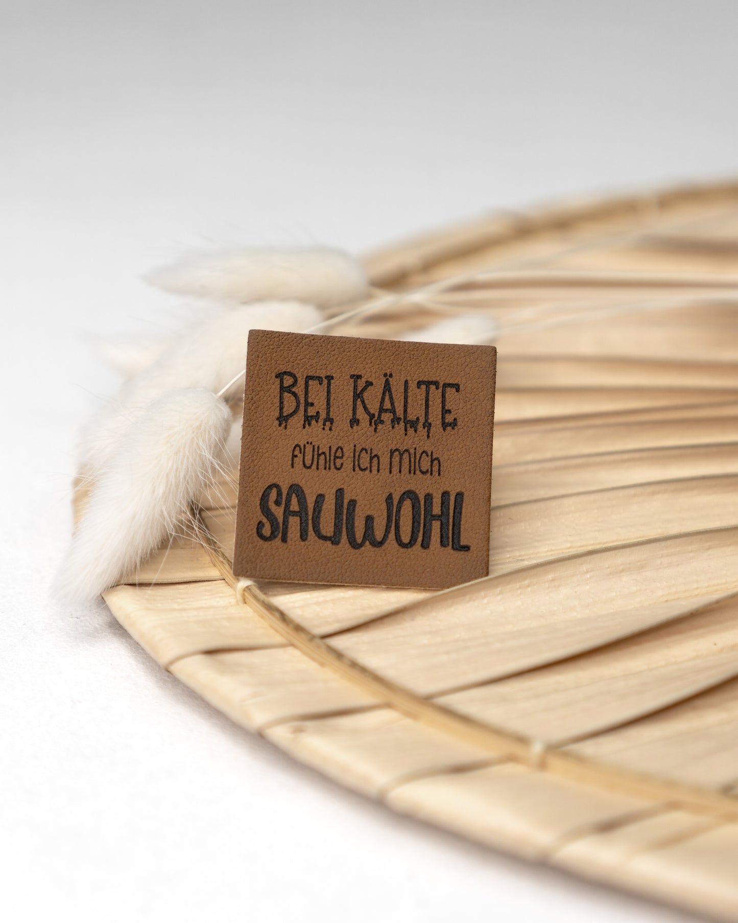 Bei Kälte fühle ich mich sauwohl - Kunstleder Label