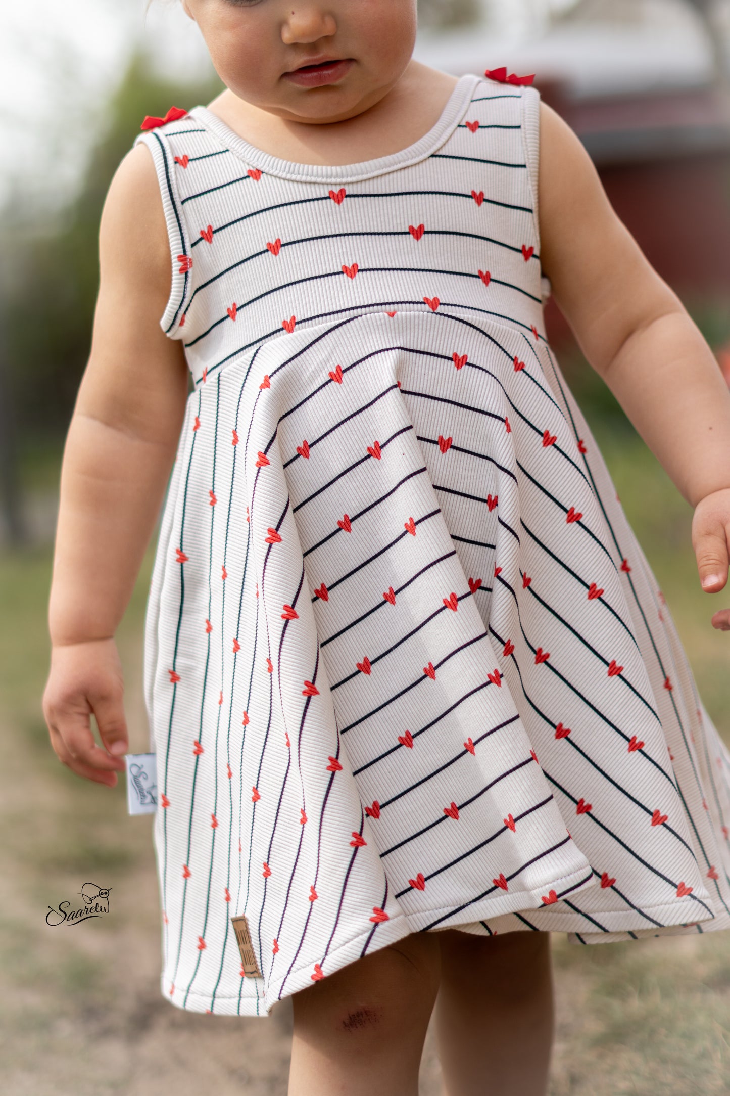 Hearts & Stripes red/black - Rib Jersey