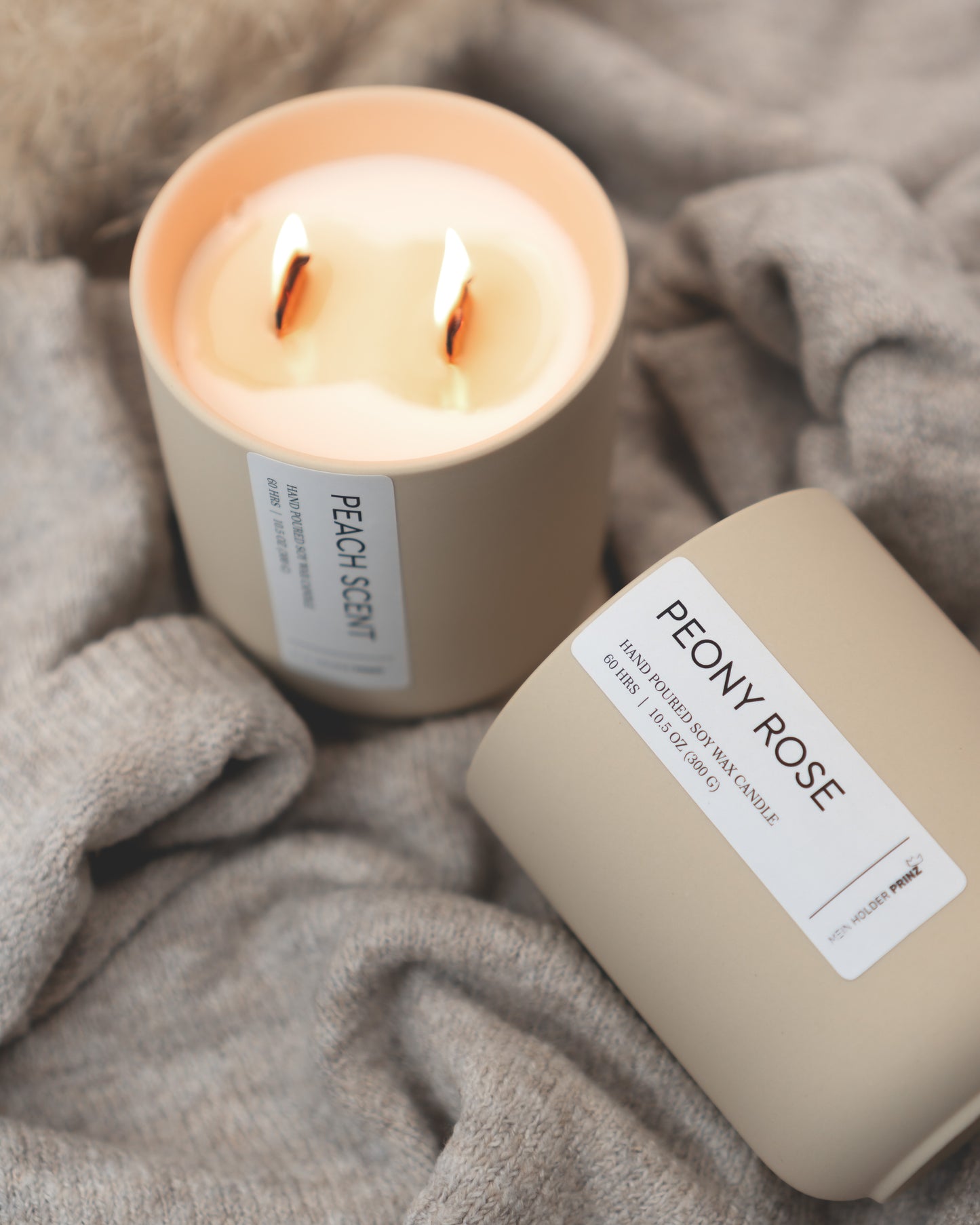 Peach scent - Betonkerze mit Deckel