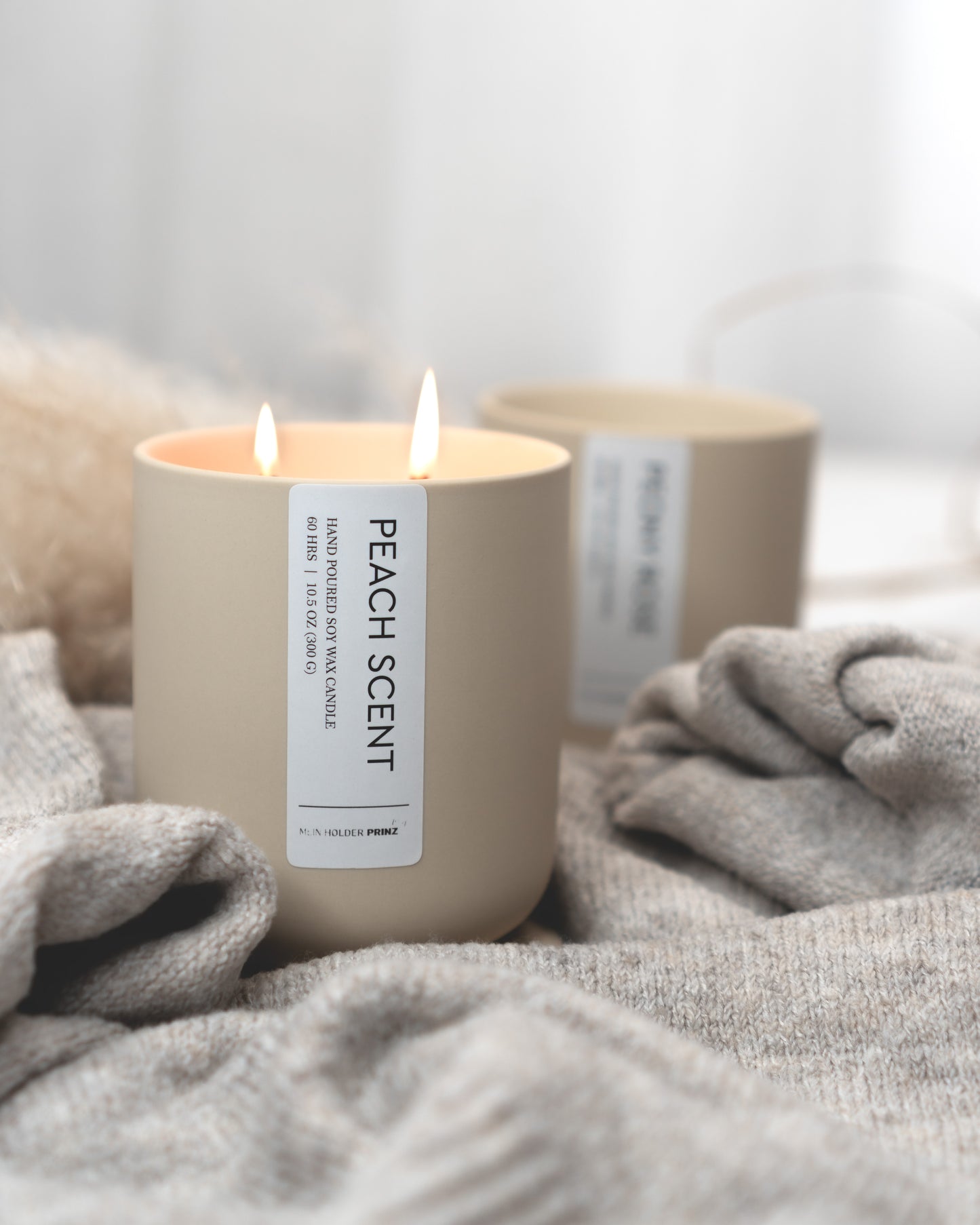 Peach scent - Betonkerze mit Deckel