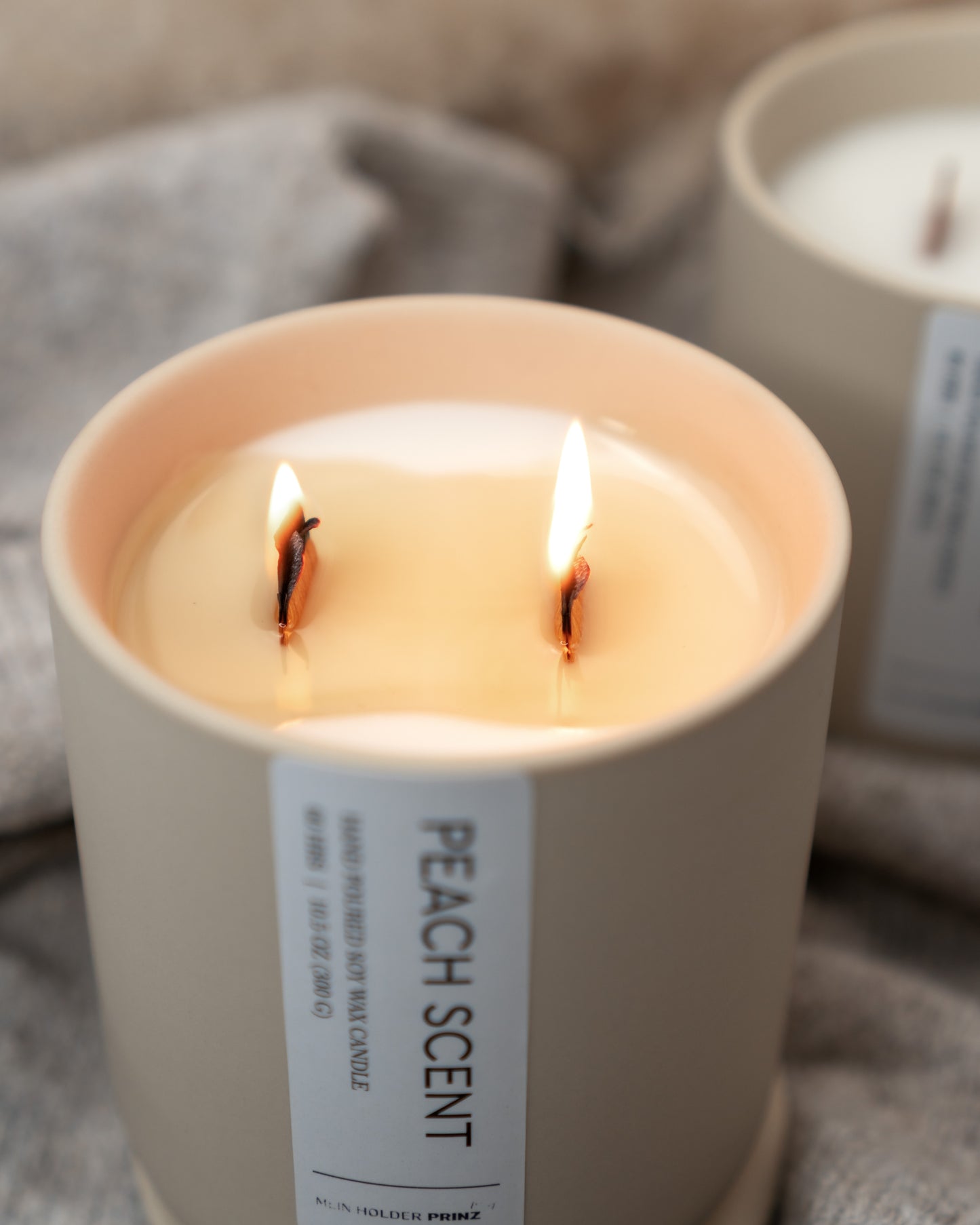 Peach scent - Betonkerze mit Deckel