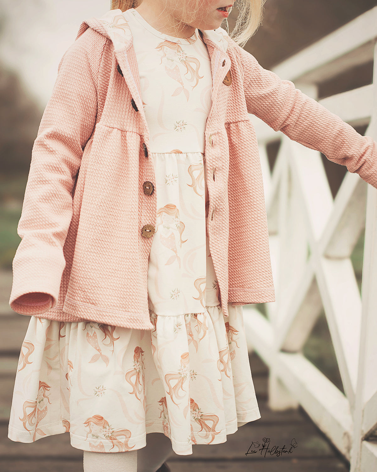 Mini Zopfmuster Jersey nude rosa