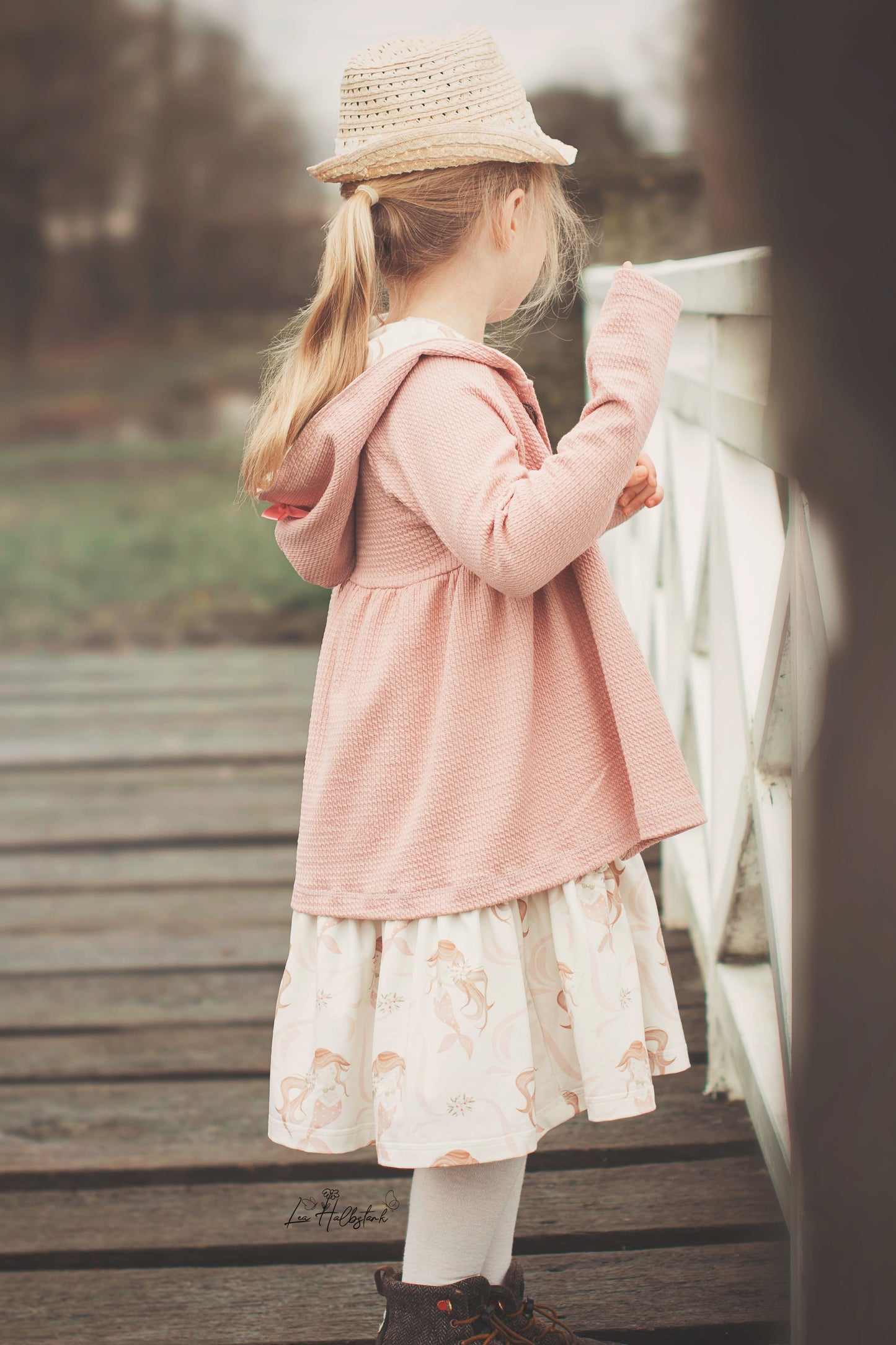 Mini Zopfmuster Jersey nude rosa