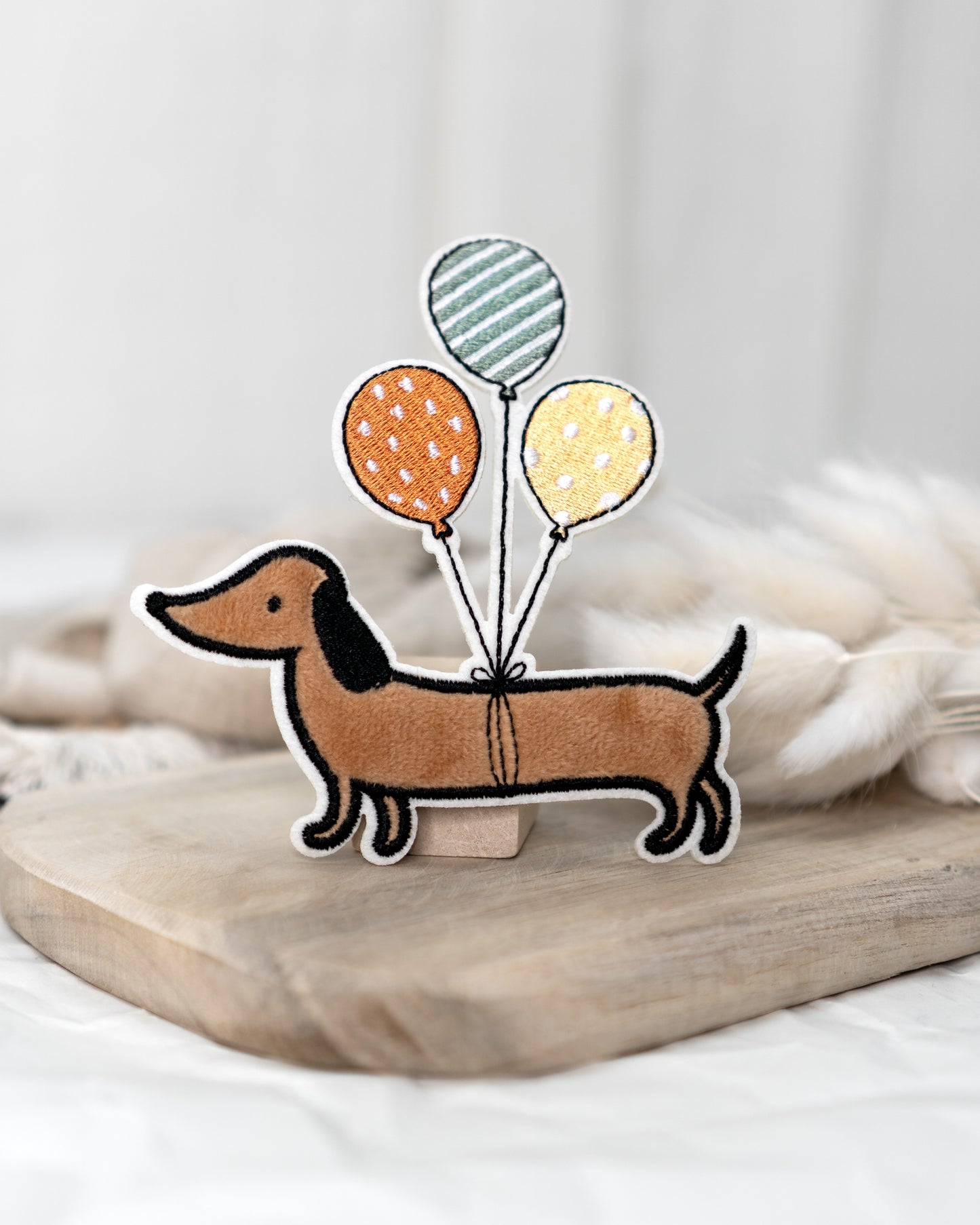 Dackel mit Luftballons - Chenille Patch