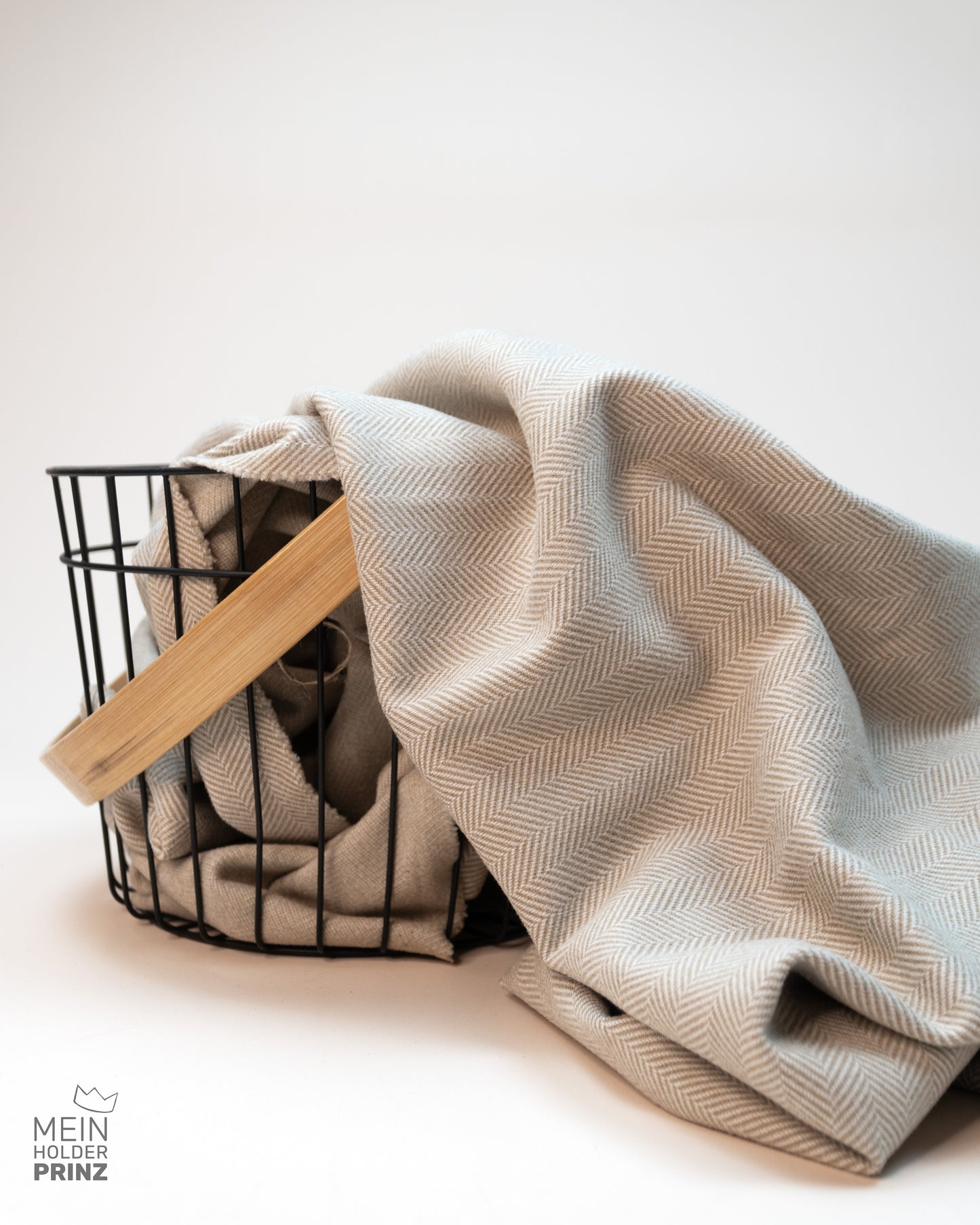 Jacquard Jersey beige - Fischgräten Design
