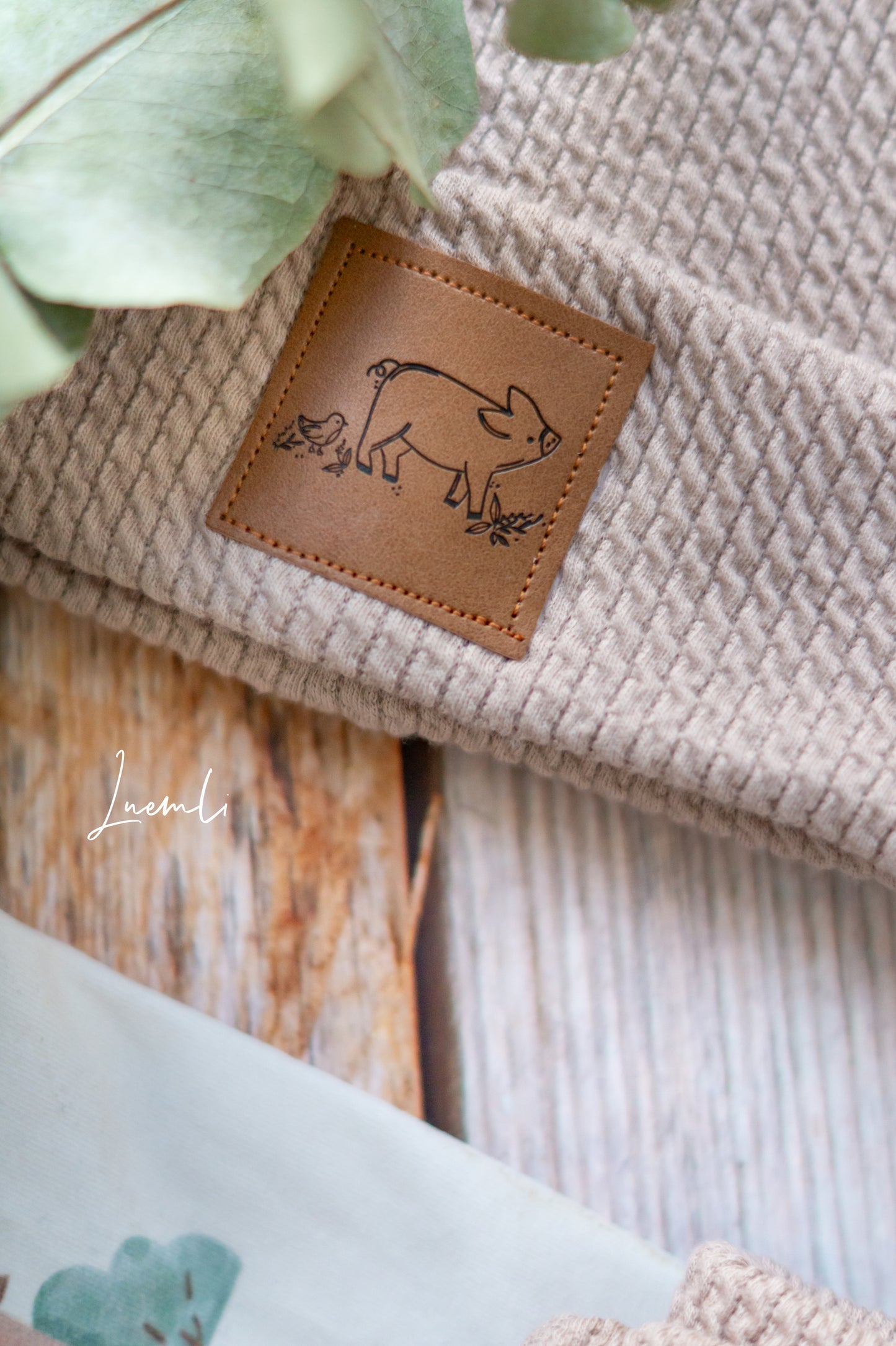 Farm Schwein - Kunstleder Label