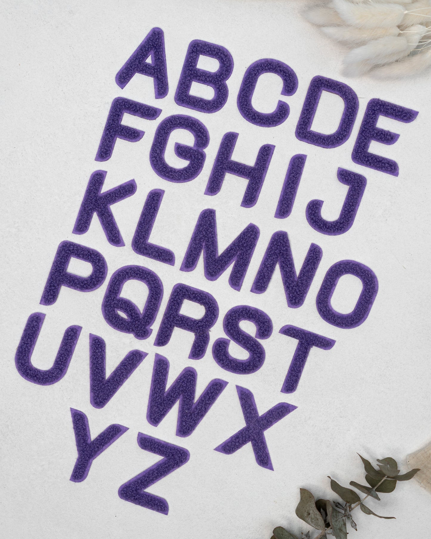 Buchstaben A bis Z lila - Chenille Patch