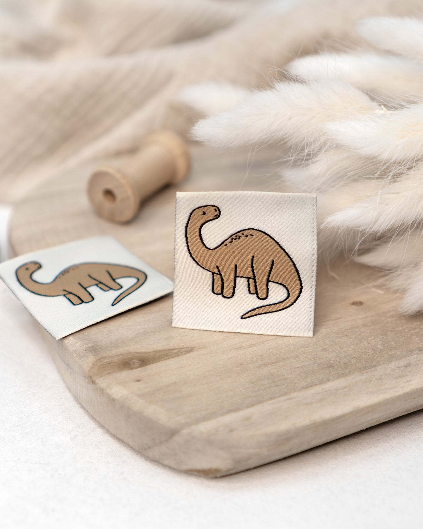 Dino & Leaves - Web Label - 4x4cm