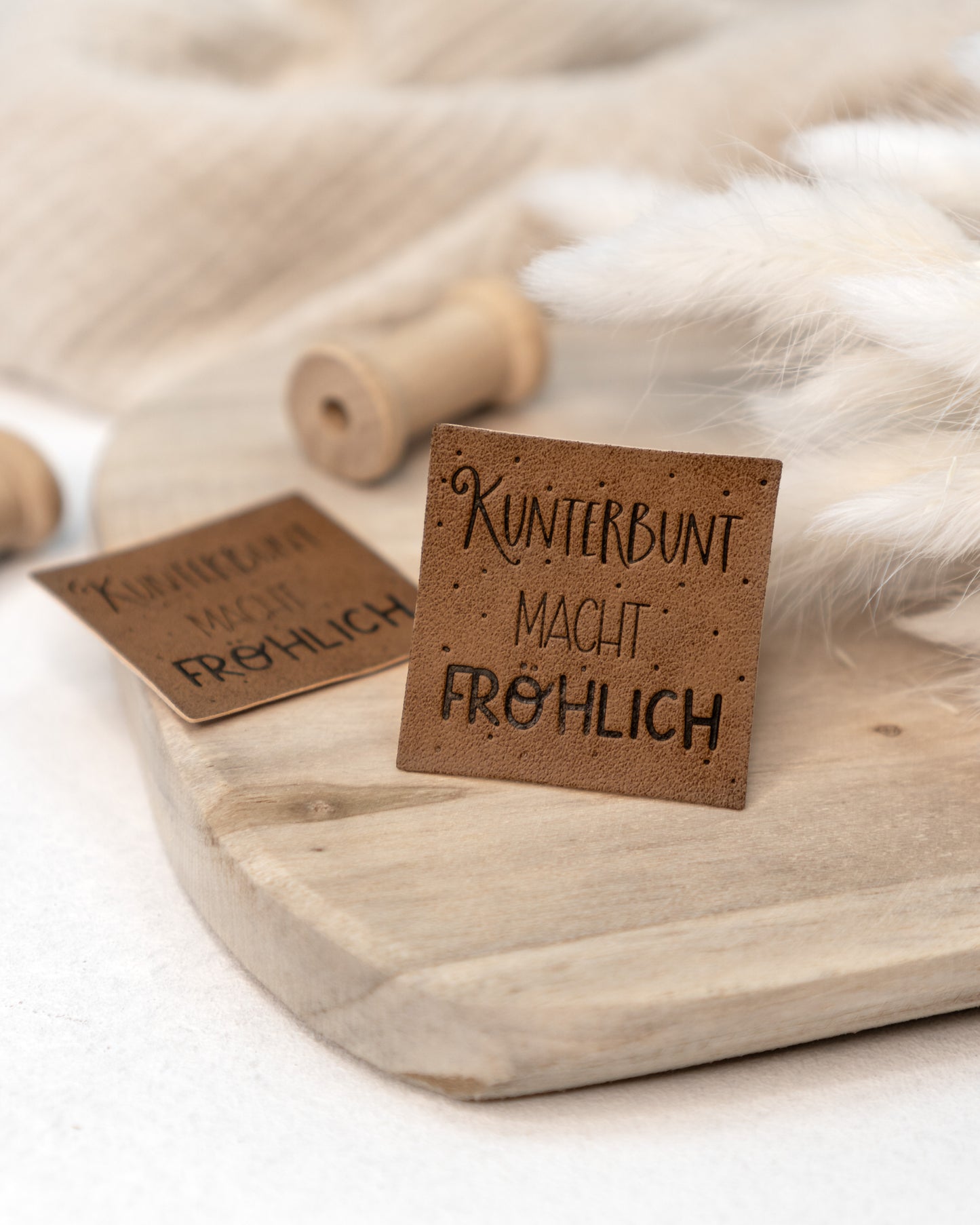 Kunterbunt macht fröhlich - Kunstleder Label