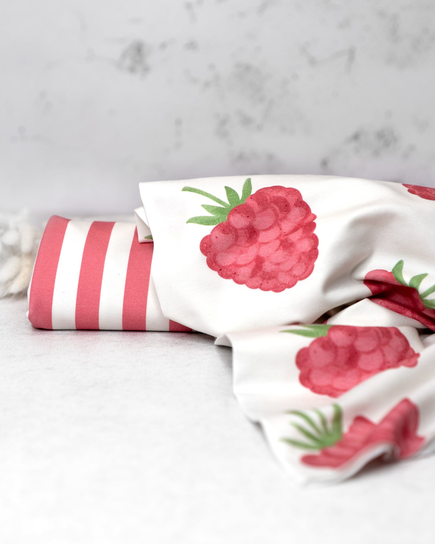 Stripes light pink - Jersey - Kombi Himbeeren