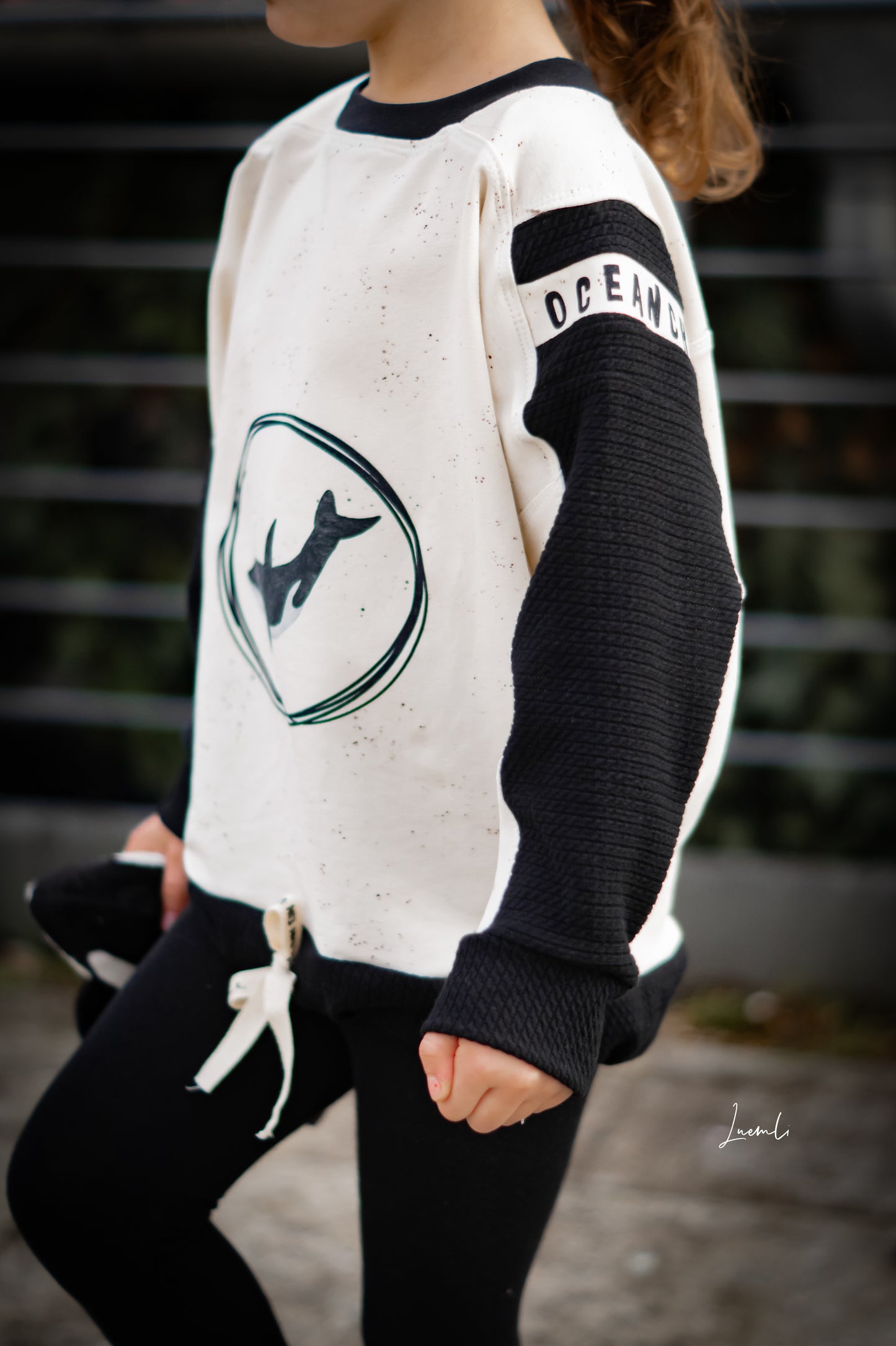 Mini Zopfmuster Jersey schwarz