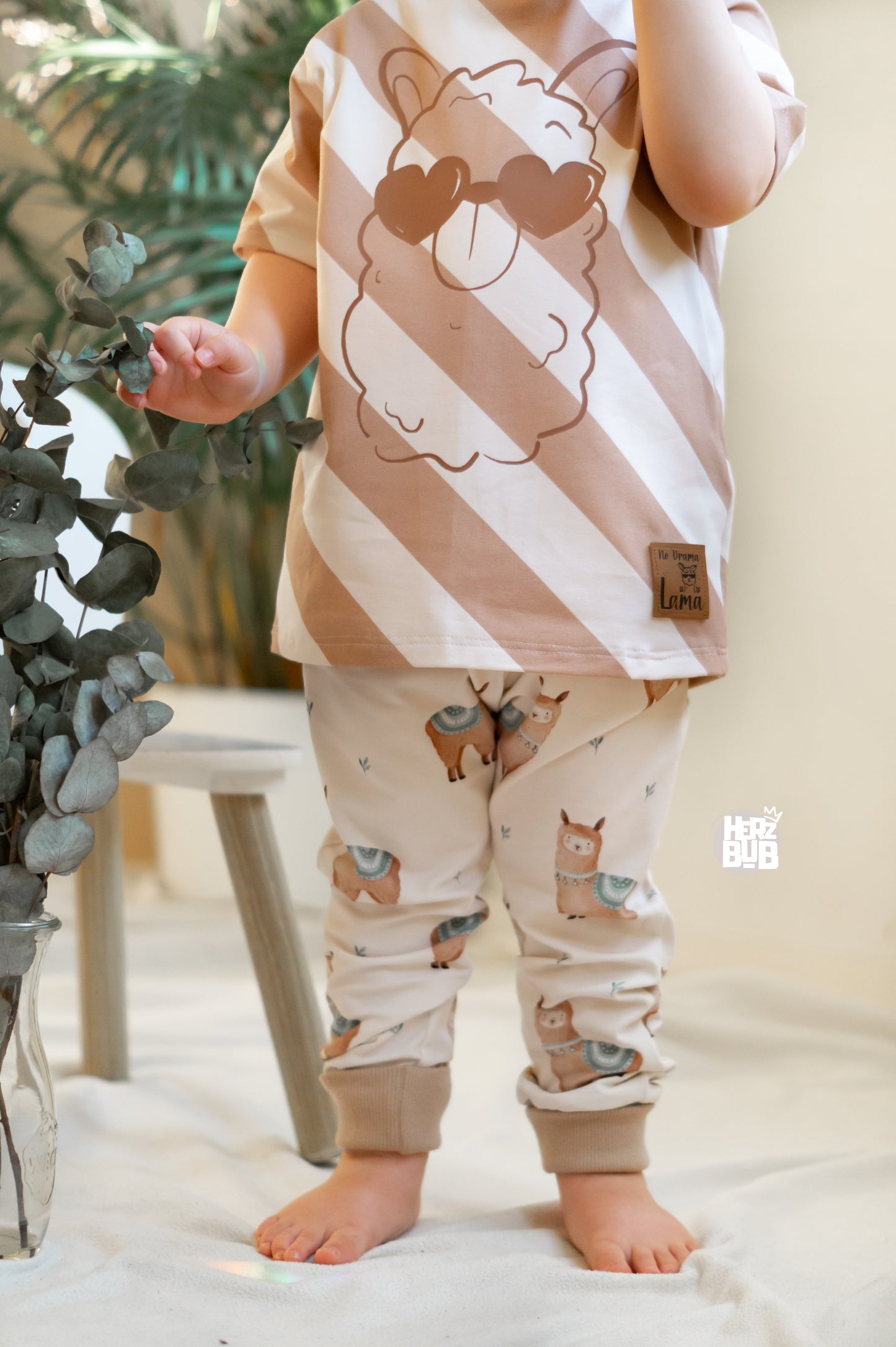 Diagonal Stripes cream/beige - Jersey