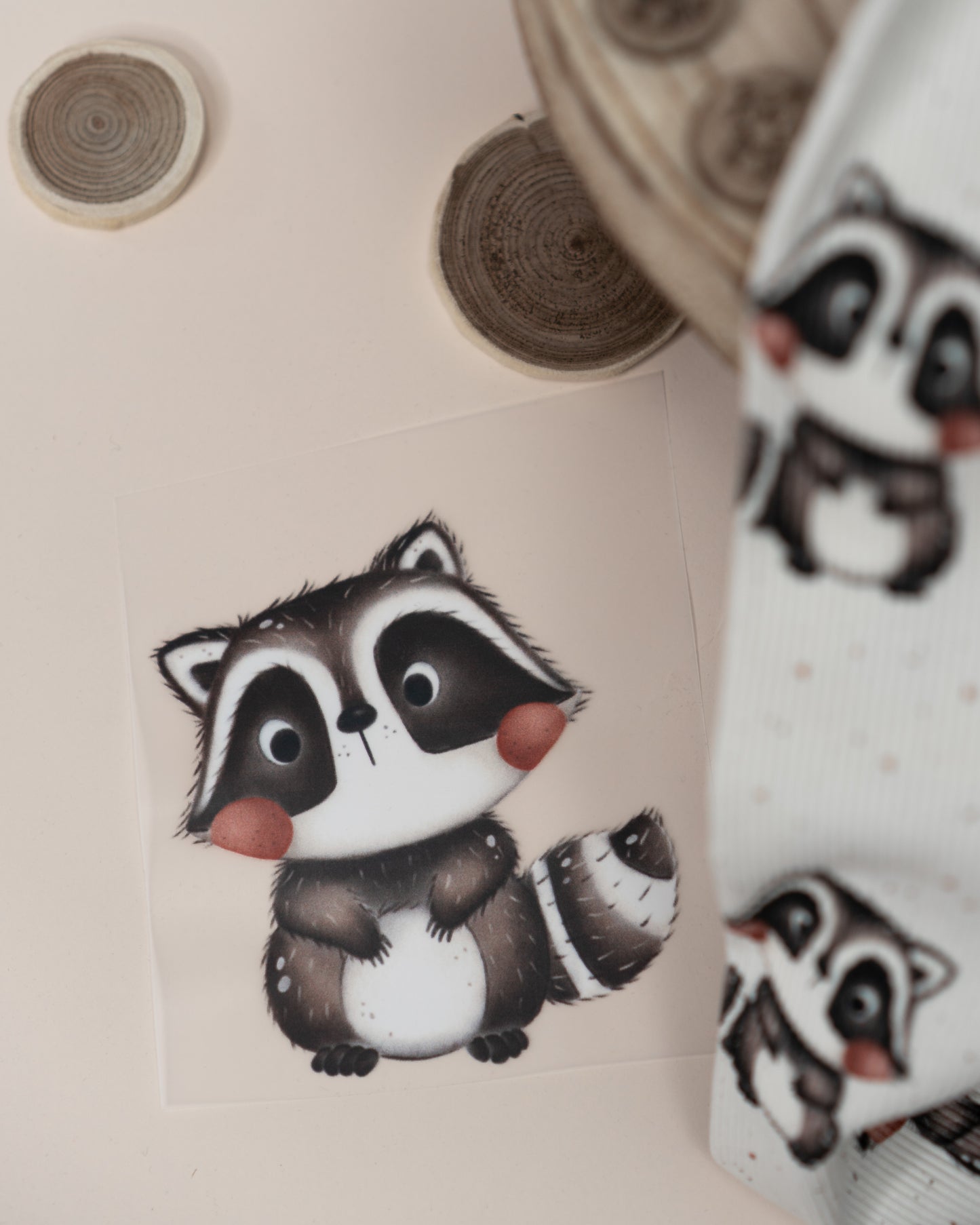 Kleiner Waschbär offwhite - Rib Jersey