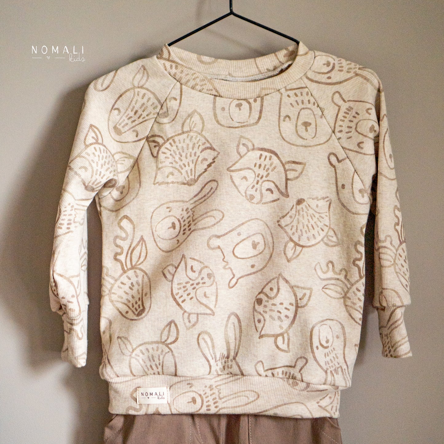 Wood Animals - Rib Jersey ecru meliert