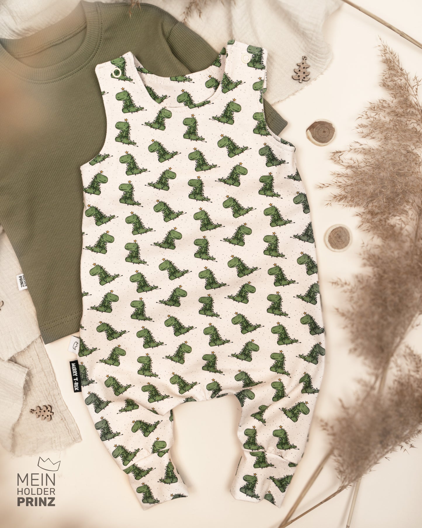 Strampler Christmas T-Rex Set Gr. 68 - Baby Kleidung