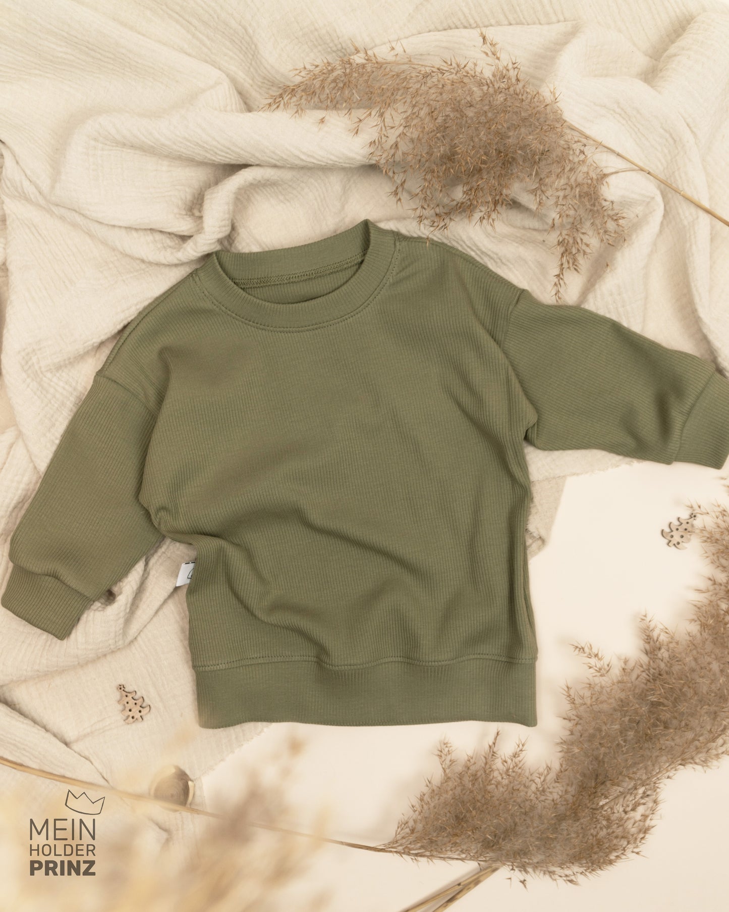 Langarmshirt olive Gr. 68 - Baby Kleidung