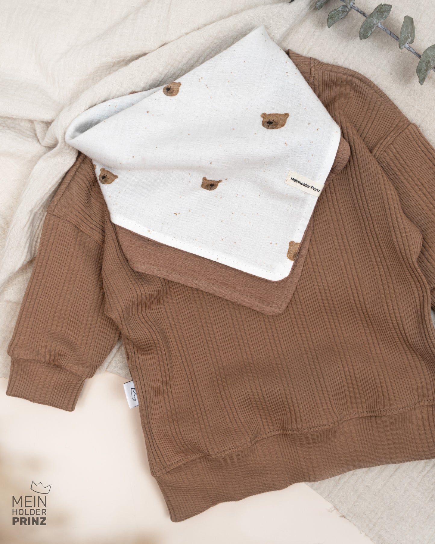 Baby Halstuch mit Bärchen - zweilagig