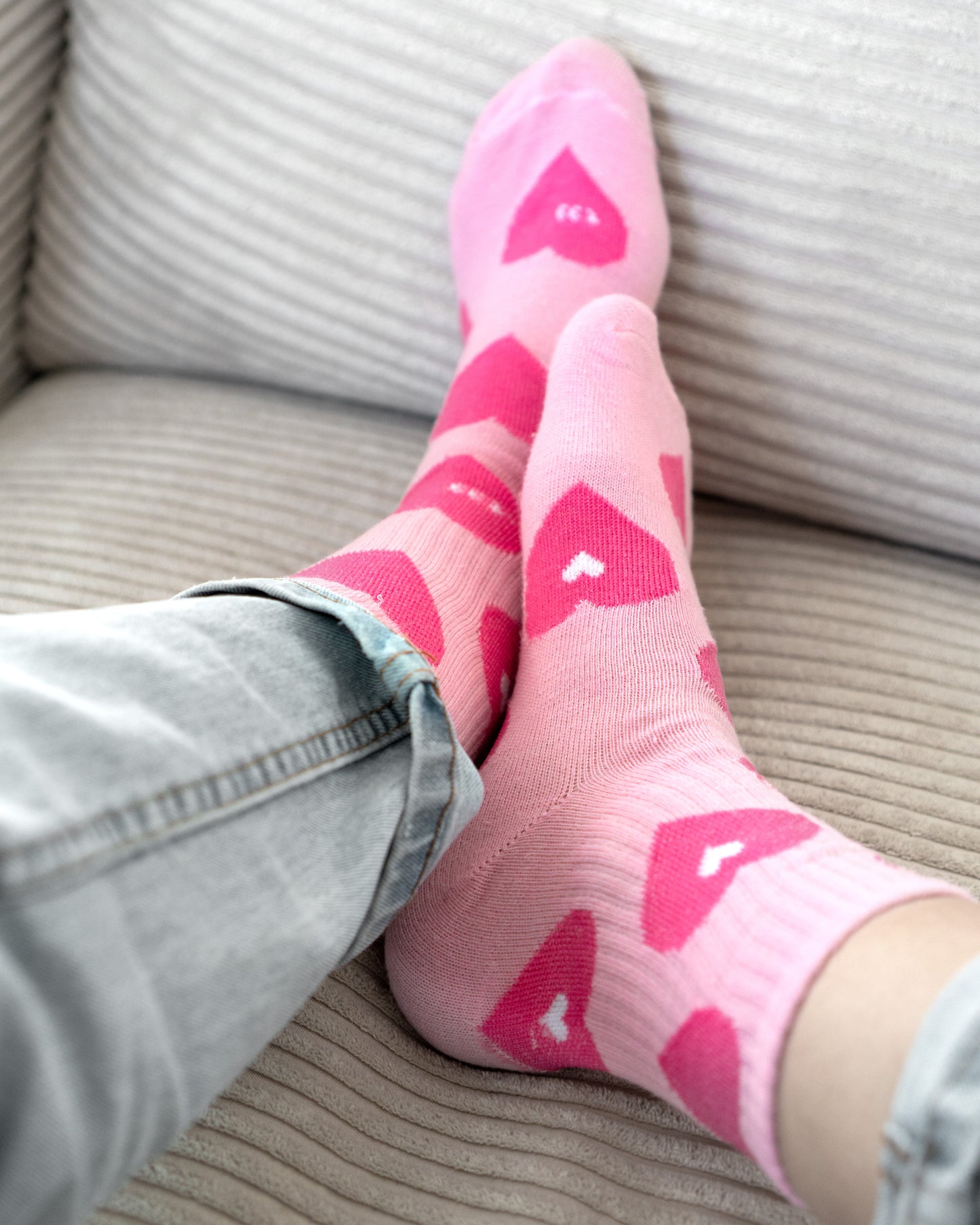 Damen Herzen Socken - rosa/pink