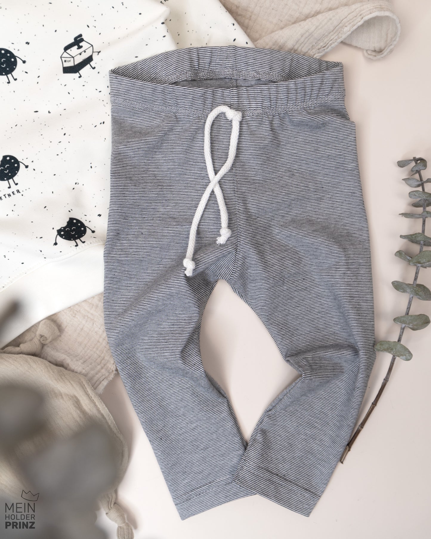 Leggings dünn gestreift s/w