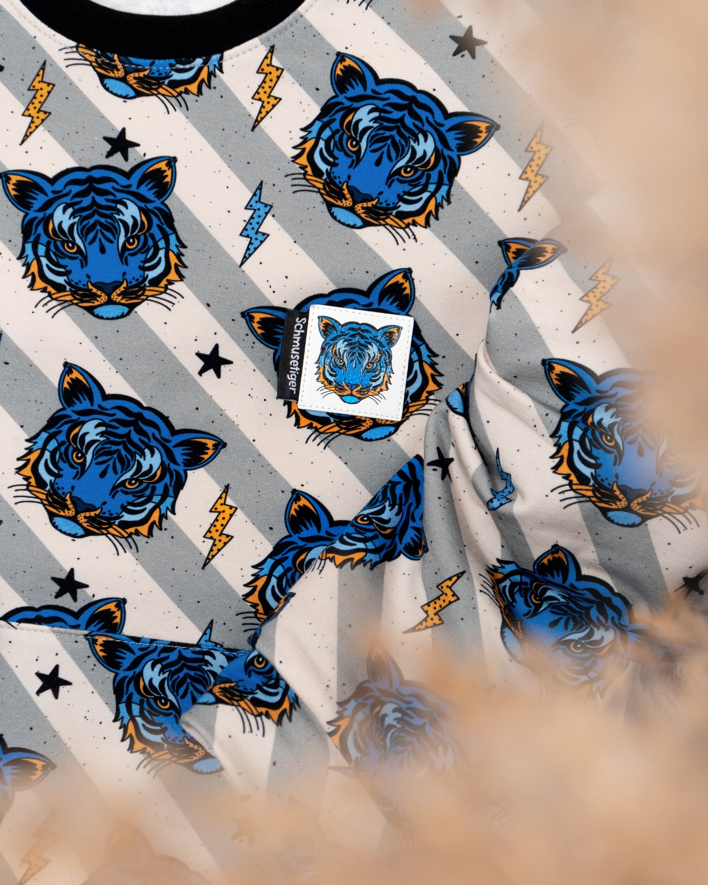 Blue Tiger - Kunstleder Label in weiß & Farbe