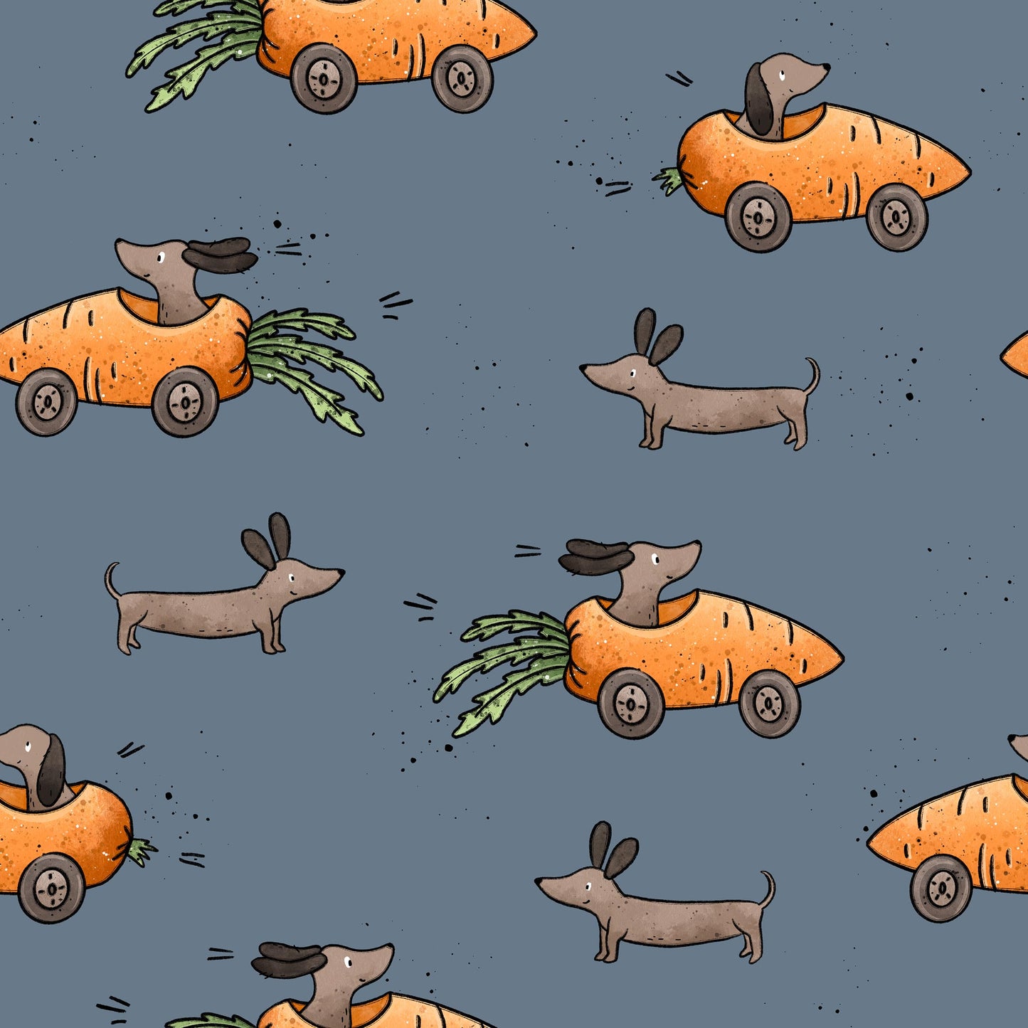 Dackel in der Möhre - French Terry