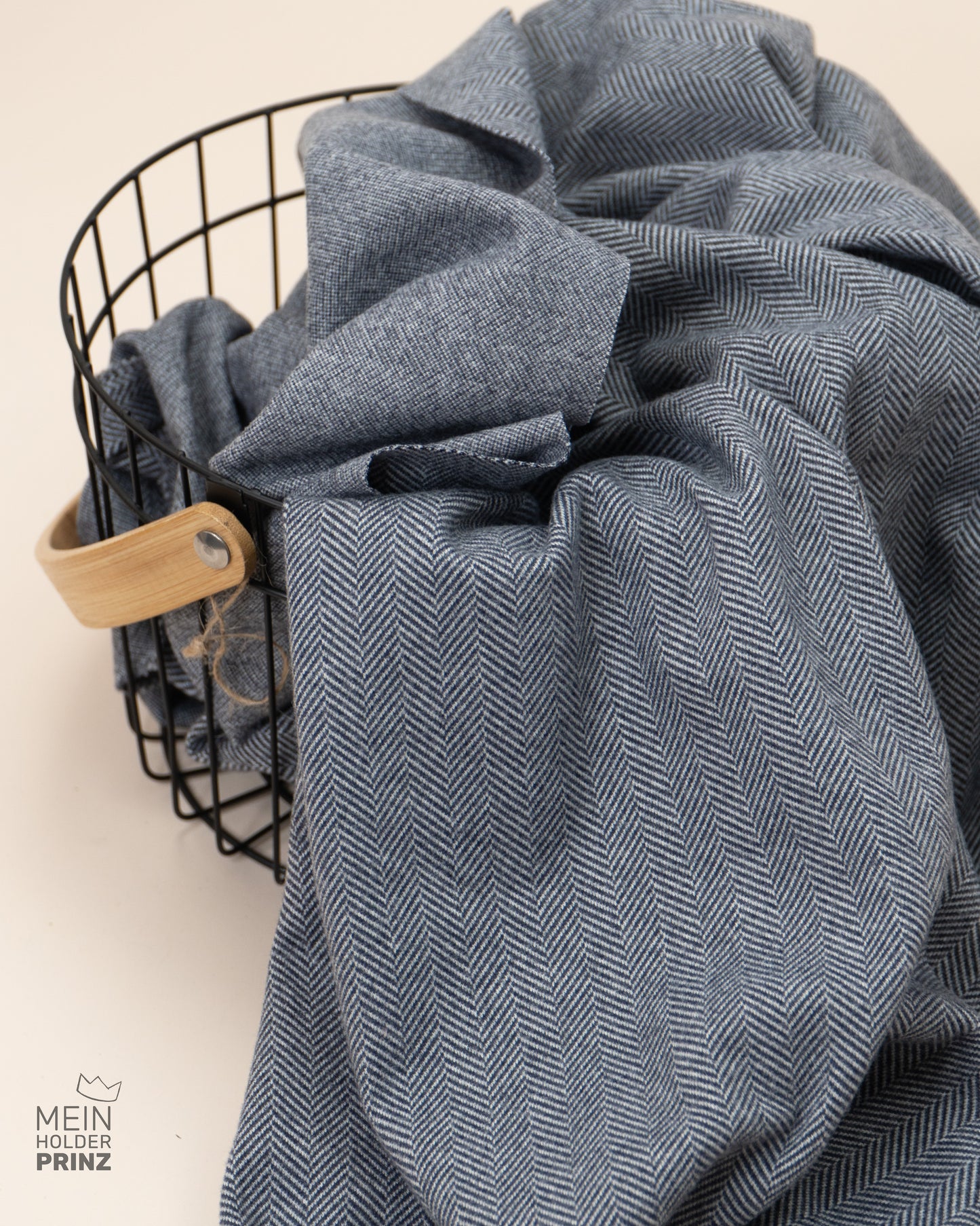 Jacquard Jersey dunkelblau - Fischgräten Design