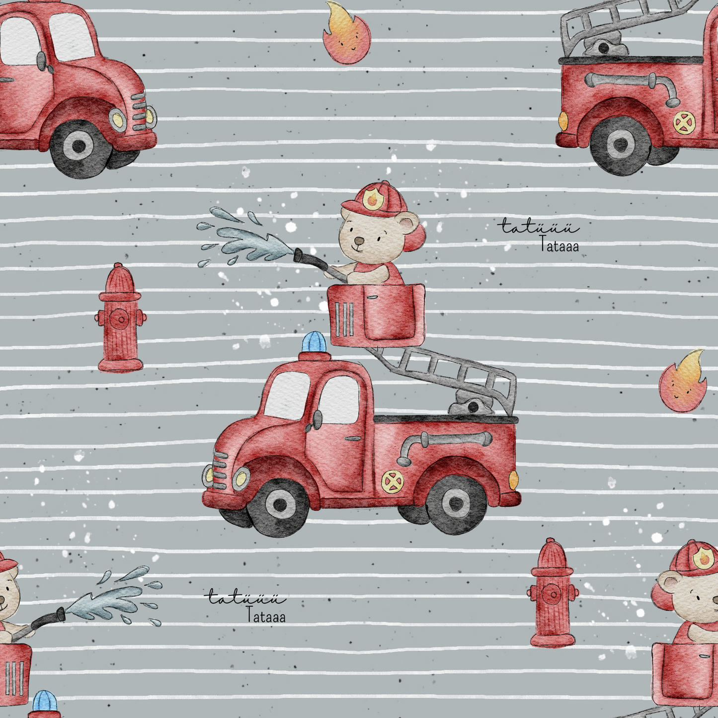 Feuerwehr Bär - Streifen - French Terry