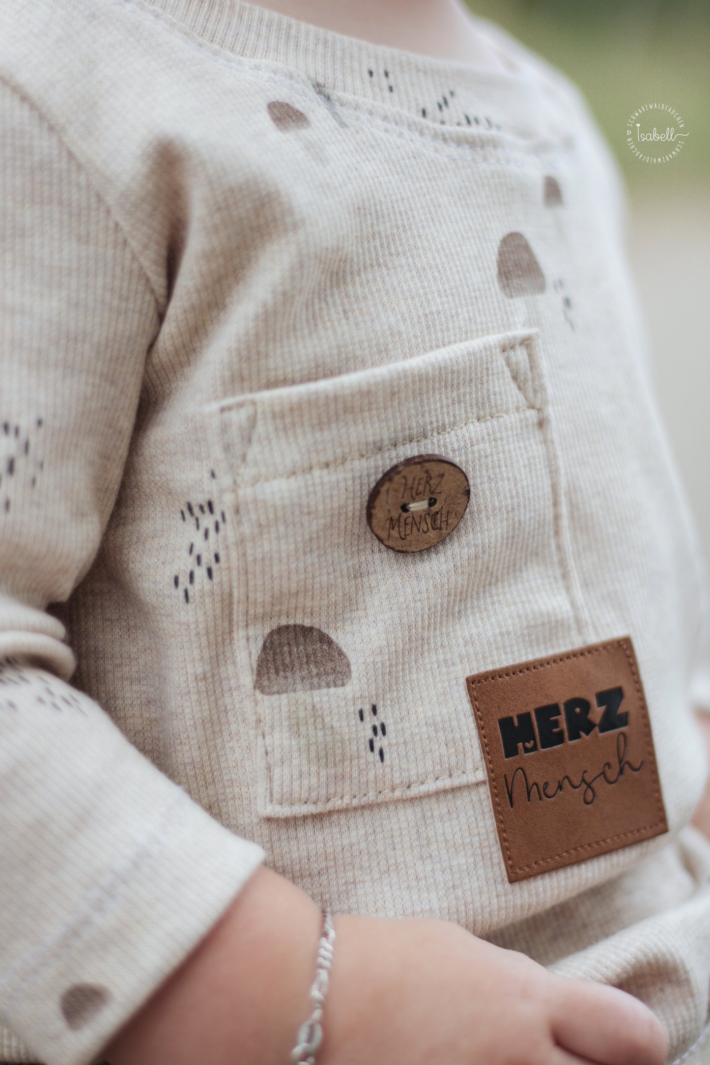 Pilze - Rib Jersey ecru meliert -