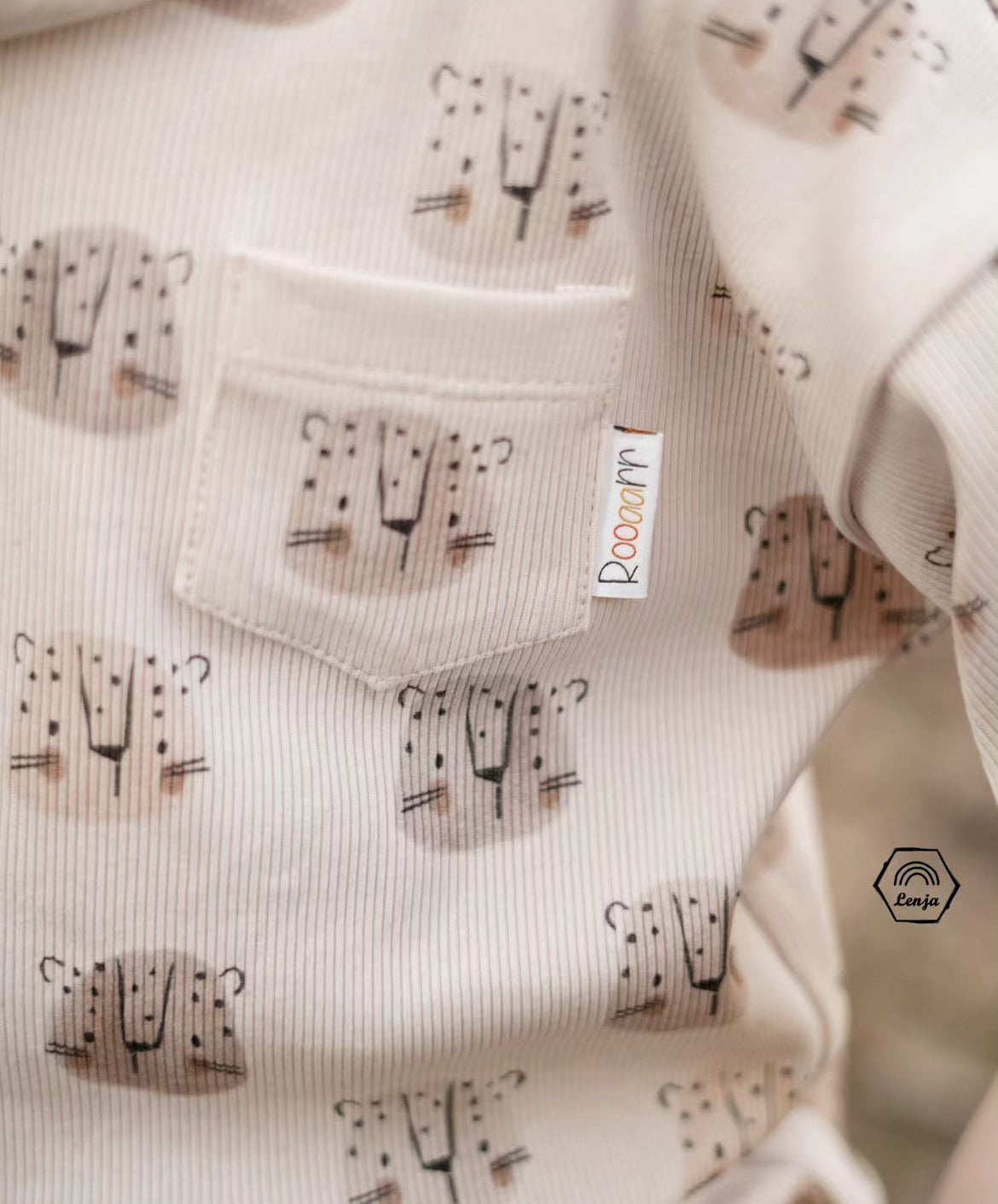 Leoparden cream - Rib Jersey