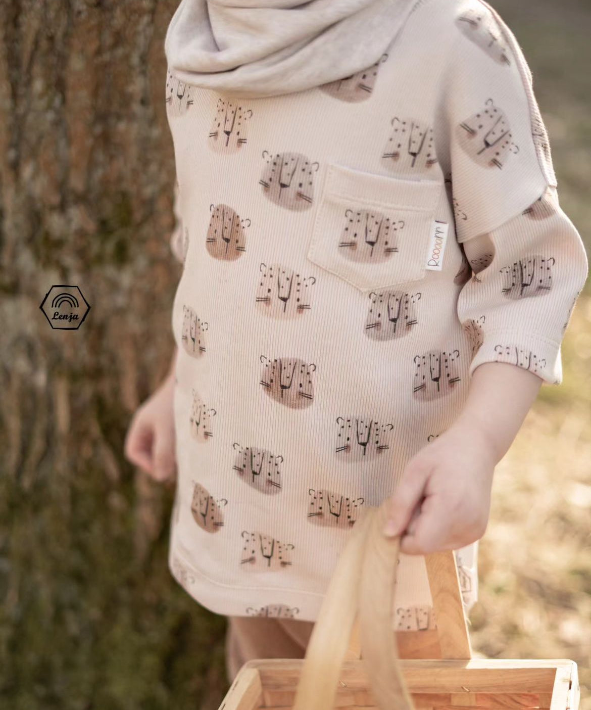 Leoparden cream - Rib Jersey