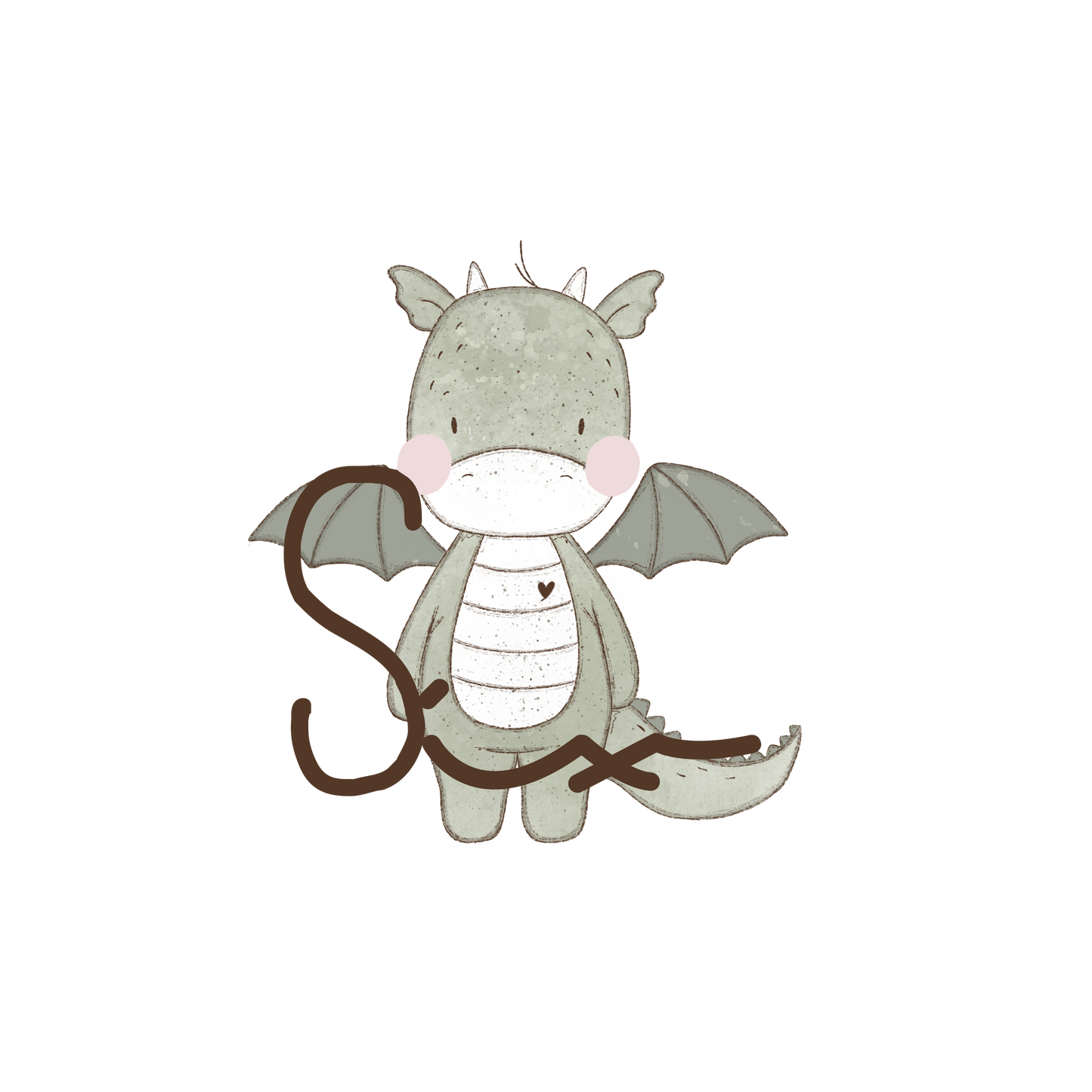 Drache 6 - Geburtstags Bügelbild groß