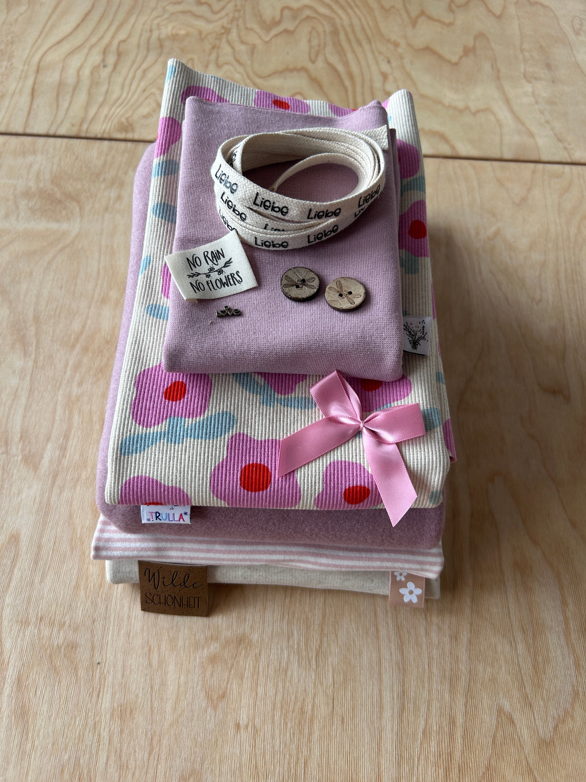 Happy StoffPaket - Blumen rosa