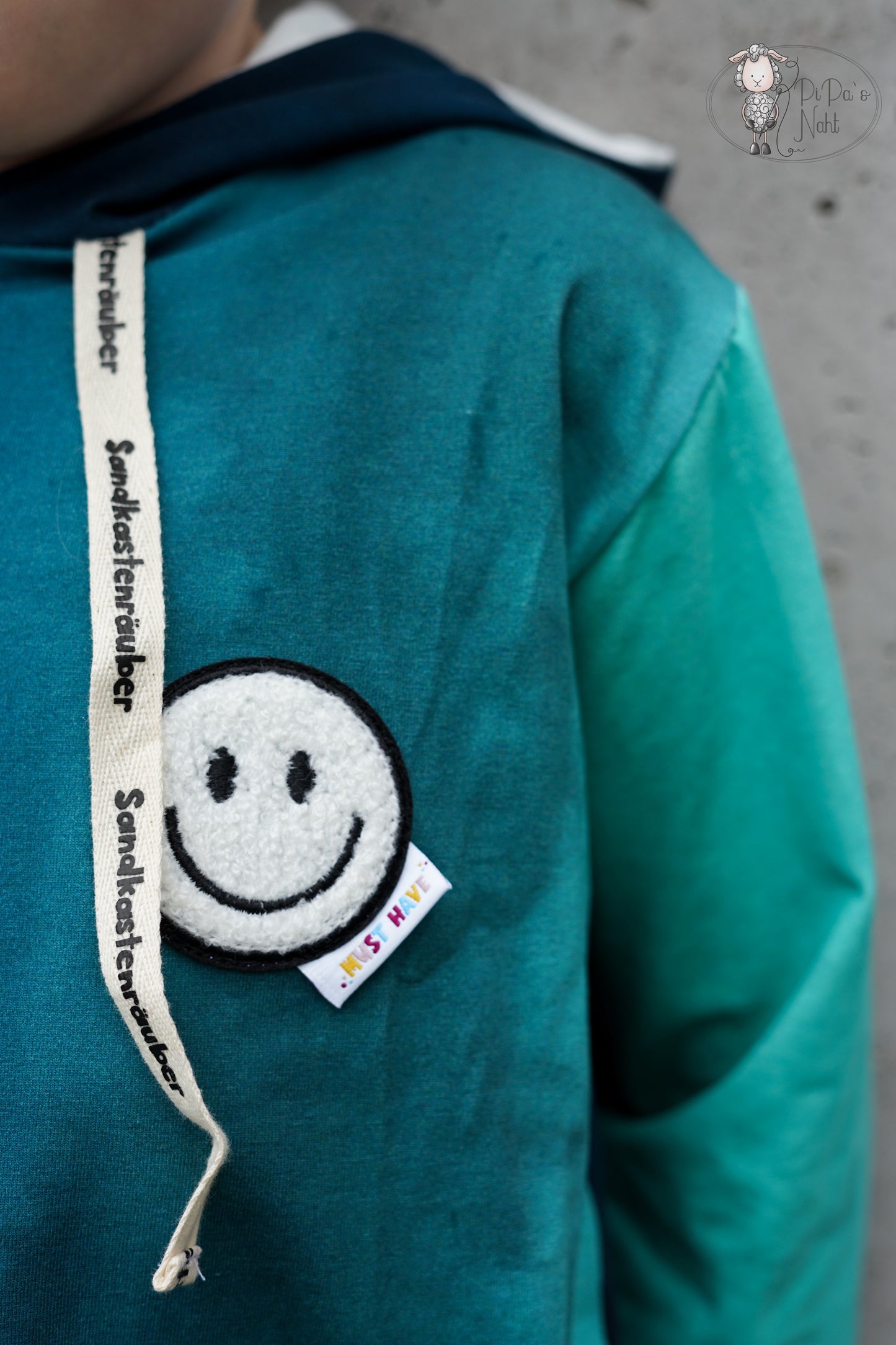 Smiley weiß - Chenille Patch