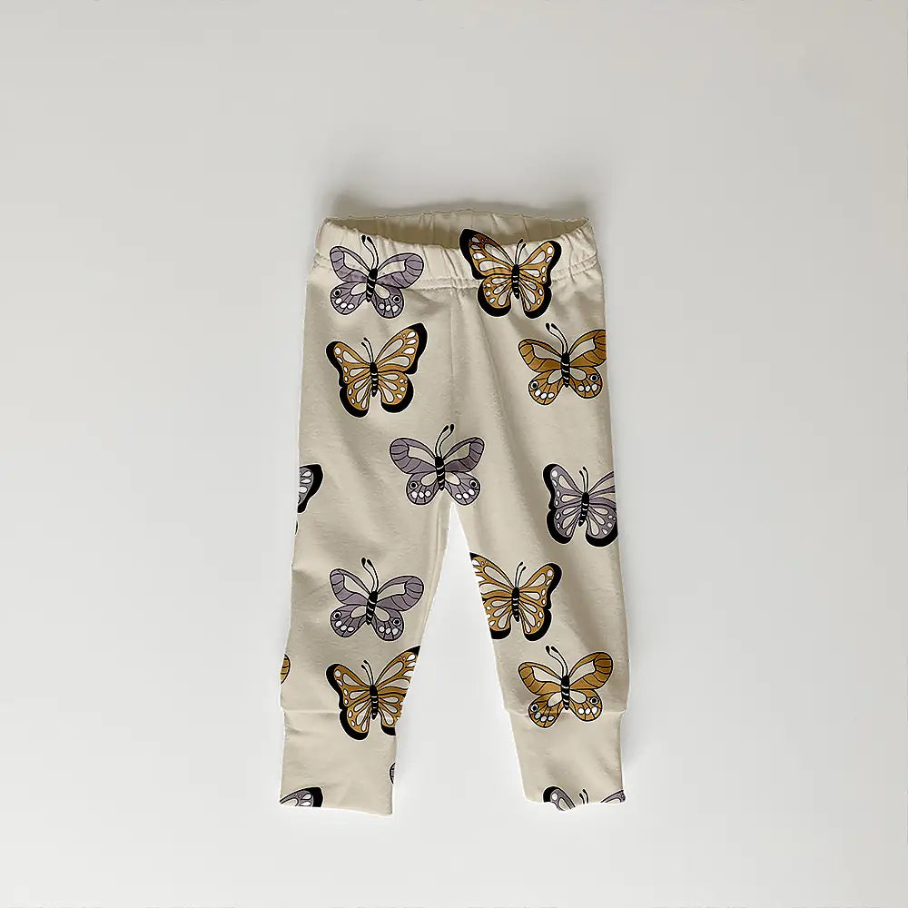 Butterfly cream / dusty lilac - Jersey - Tygdrömmar