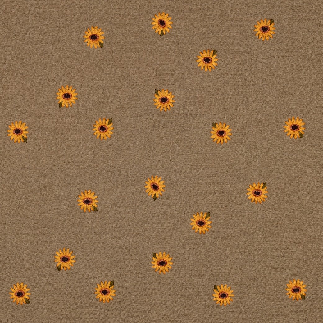 Musselin Sonnenblumen beige - embroidery