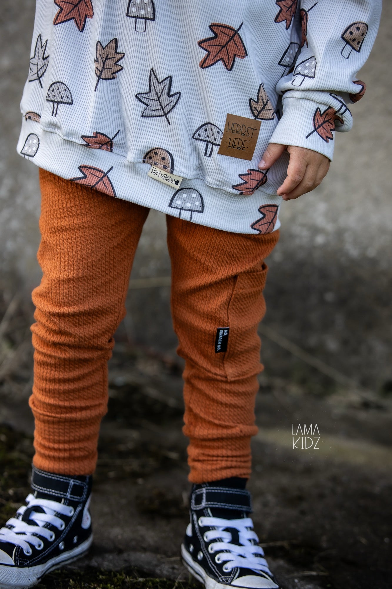 Bunte Herbstblätter - Rib Jersey